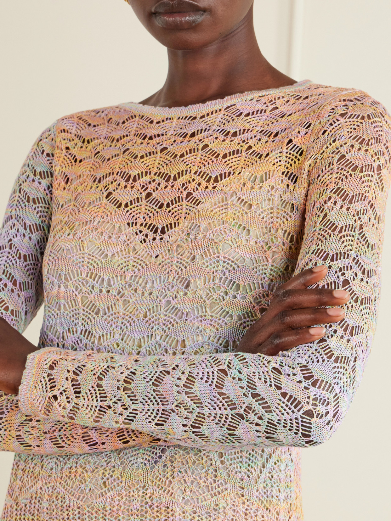 Anna Sui Crocheted T-shirt In Multi