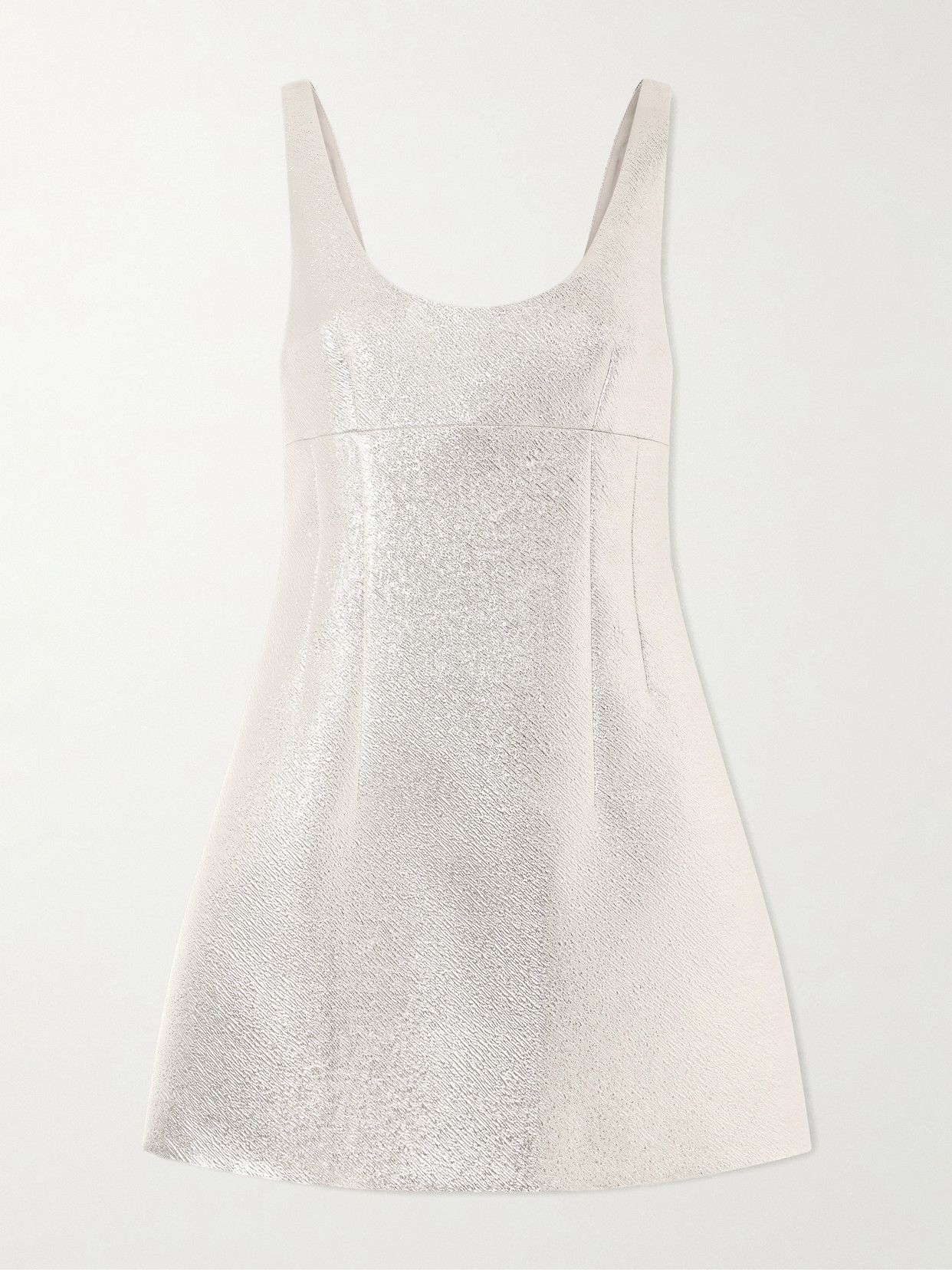 Emilia Wickstead Emma Metallic Cloque Mini Dress In Silver