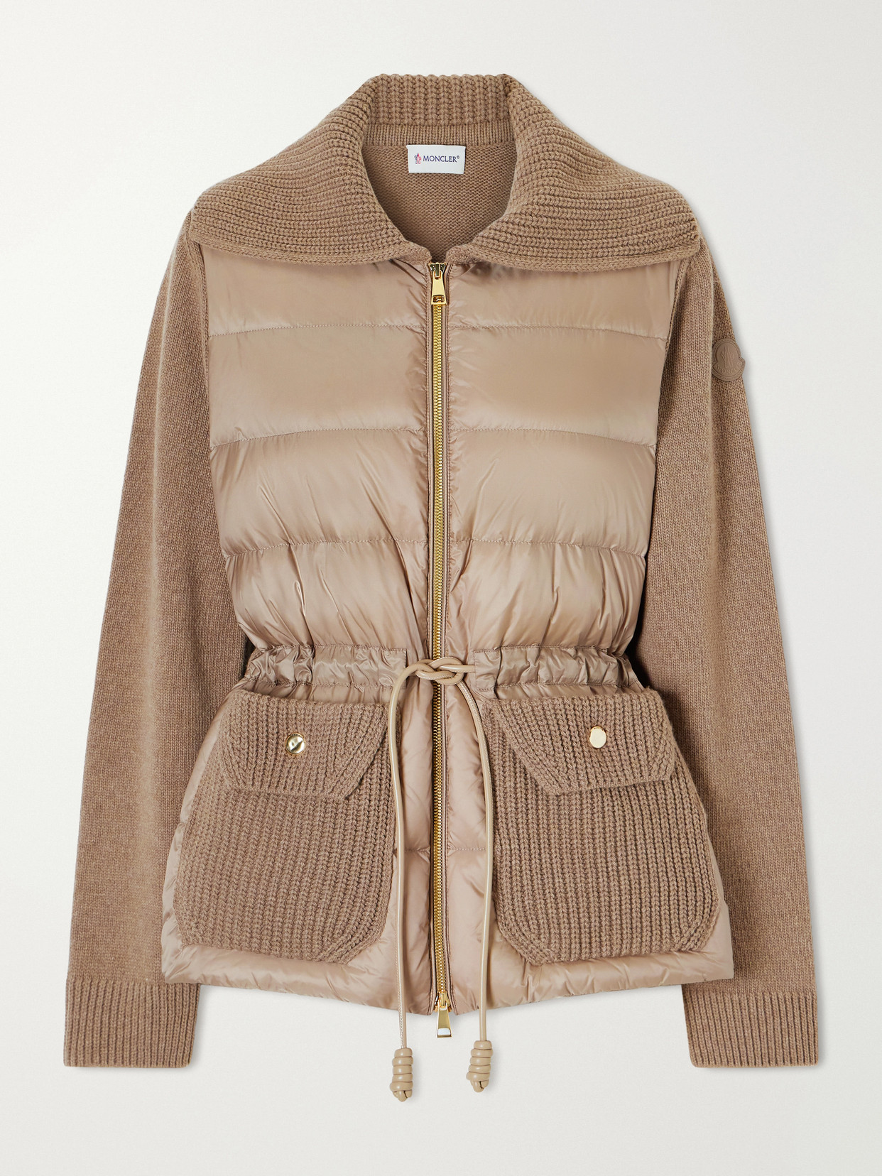 Moncler - Wool And Cashmere-blend And Quilted Shell Down Cardigan - Brown