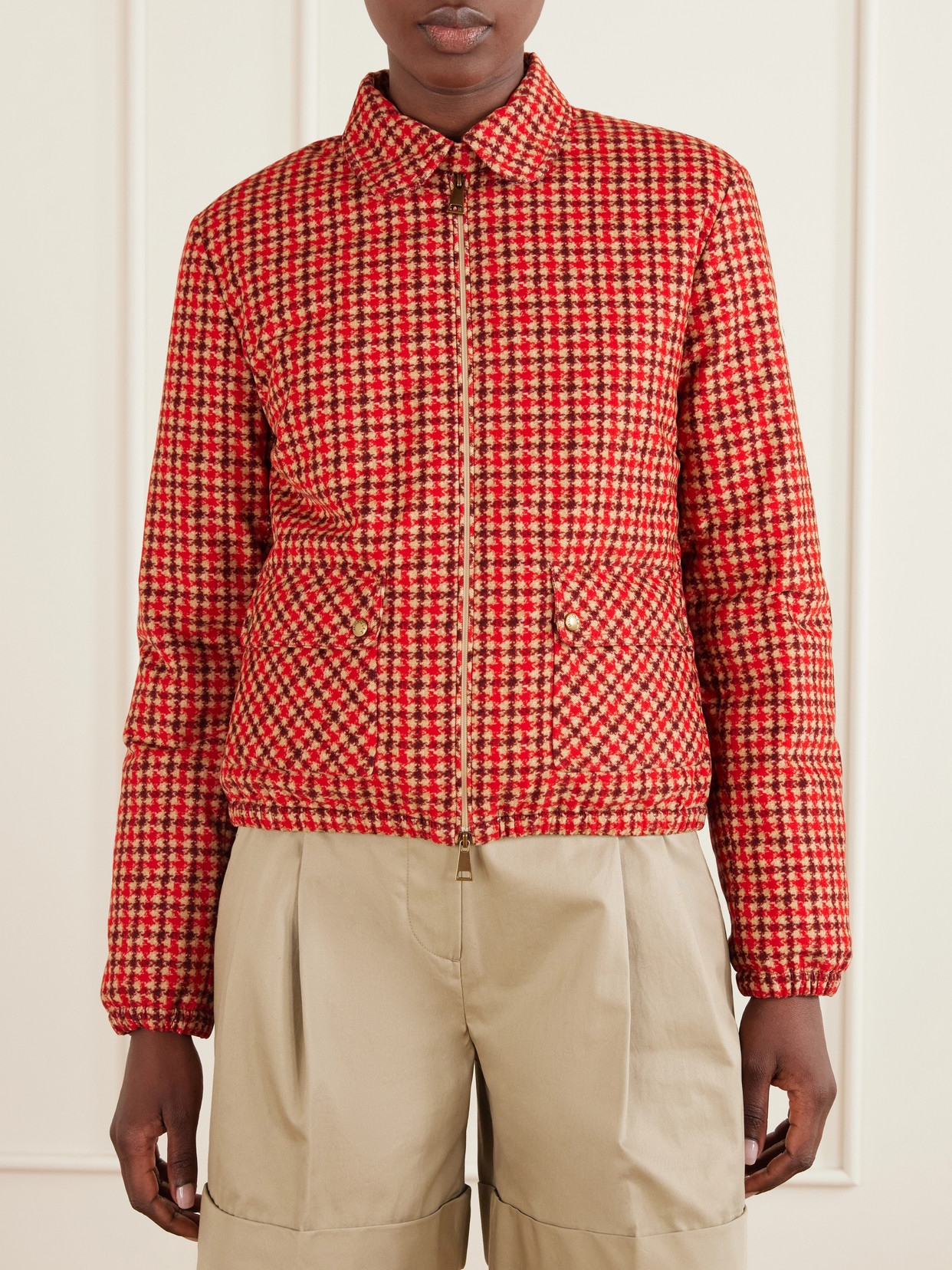 Moncler Lanset Packable Short Down Shirt Jacket In Multi