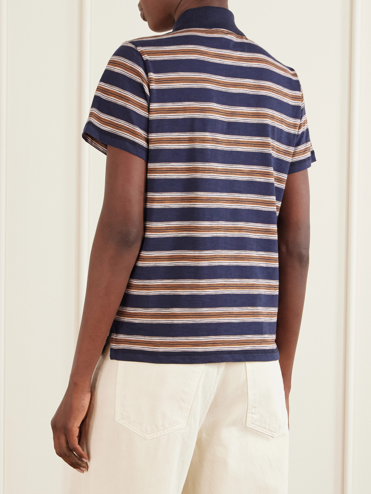 Logo-Appliquéd Striped Cotton Polo