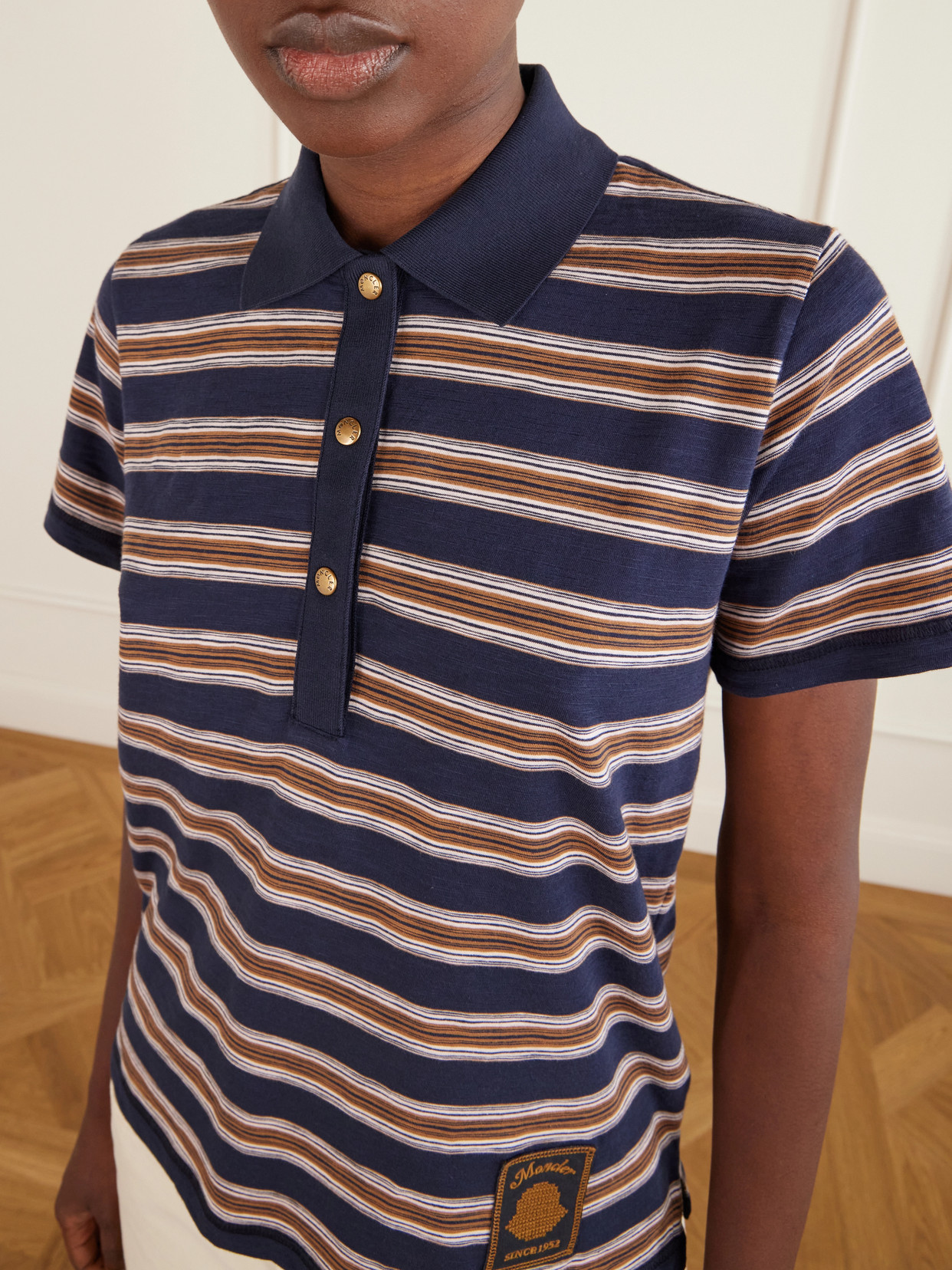Logo-Appliquéd Striped Cotton Polo