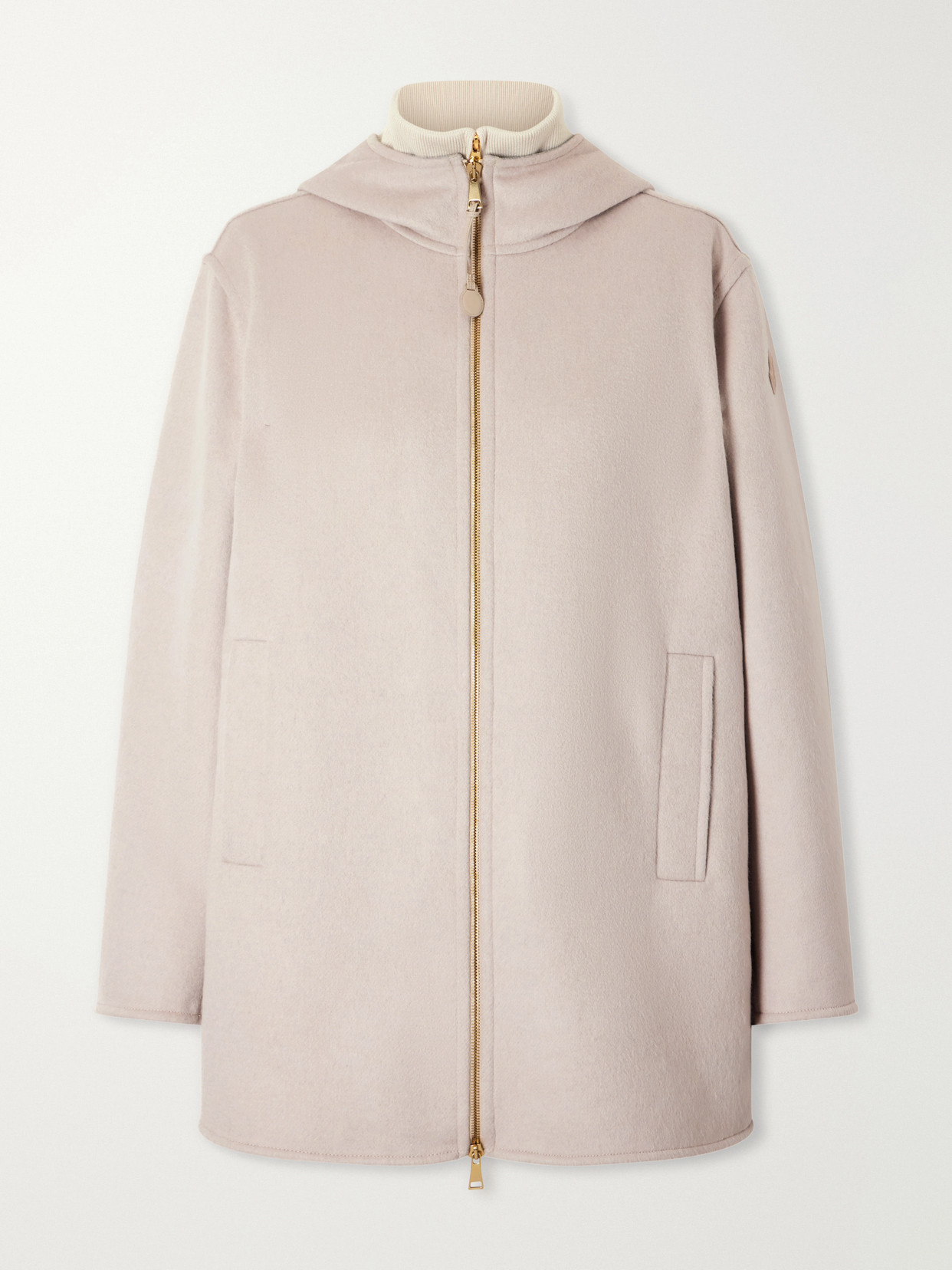 Moncler Layered Wool And Cashmere-blend Jacket In Animal Print