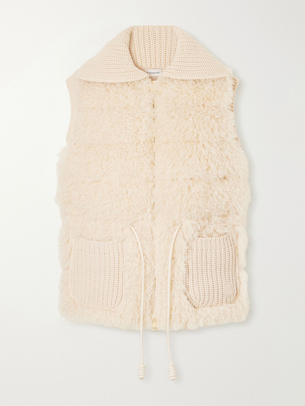 Teddy wool and cashmere-blend plush down vest