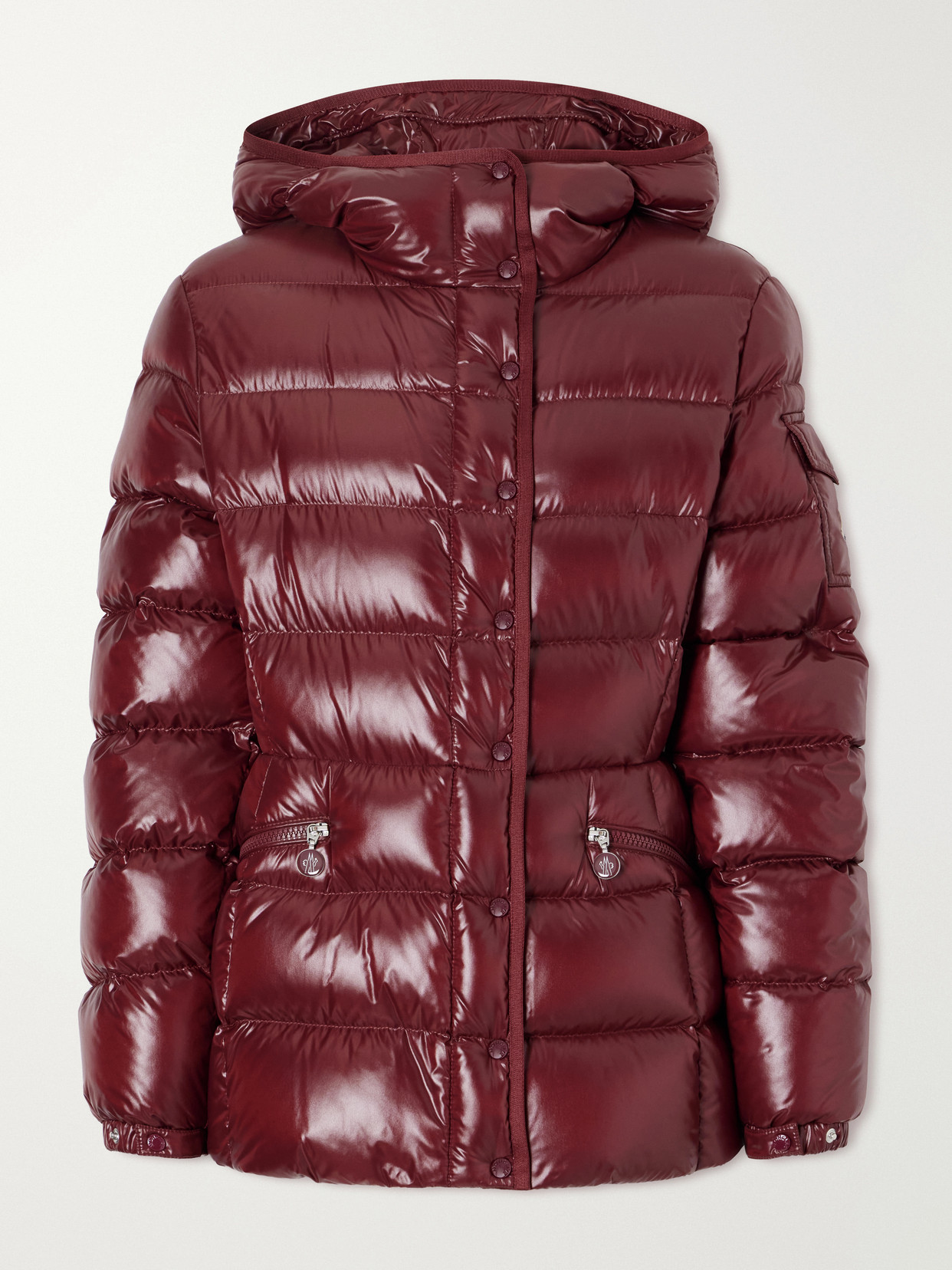 Moncler Barante Hooded Quilted Shell Down Jacket In Burgundy