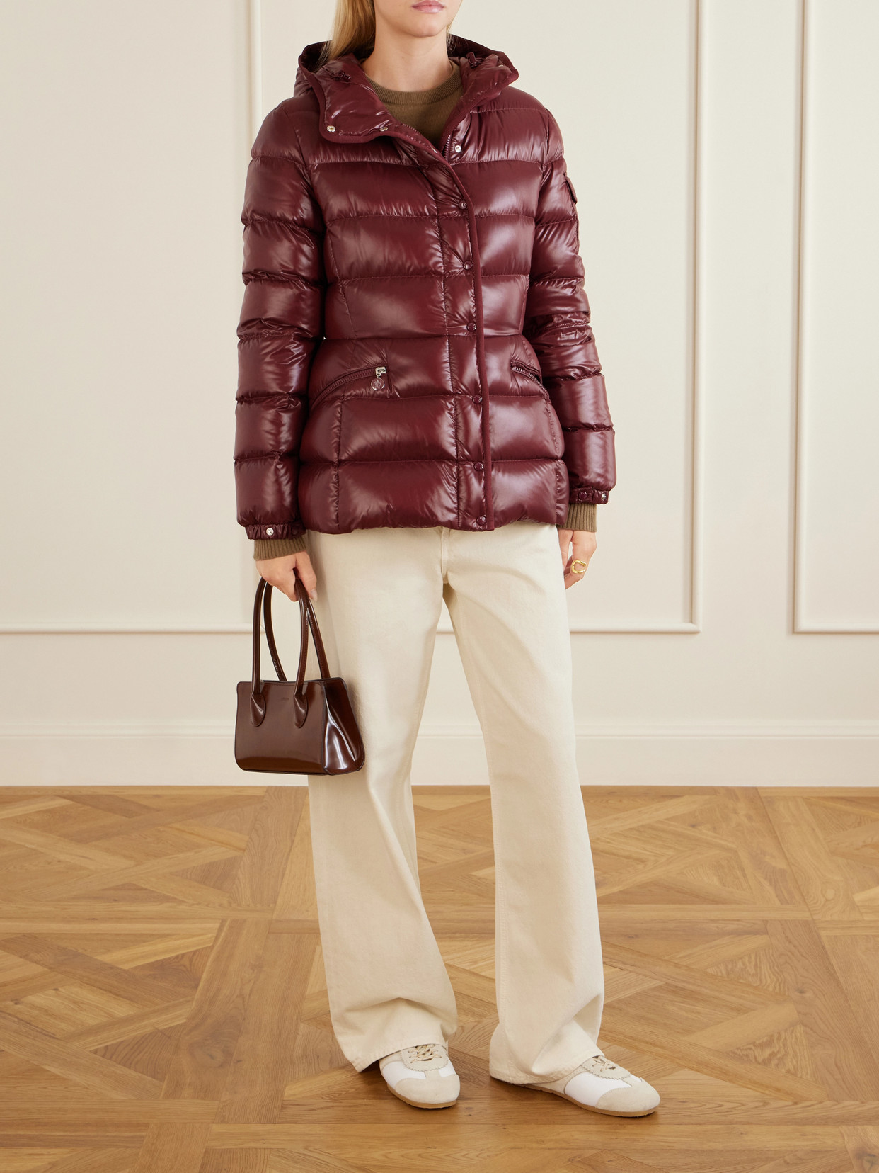 Moncler Barante Hooded Quilted Shell Down Jacket In Brown