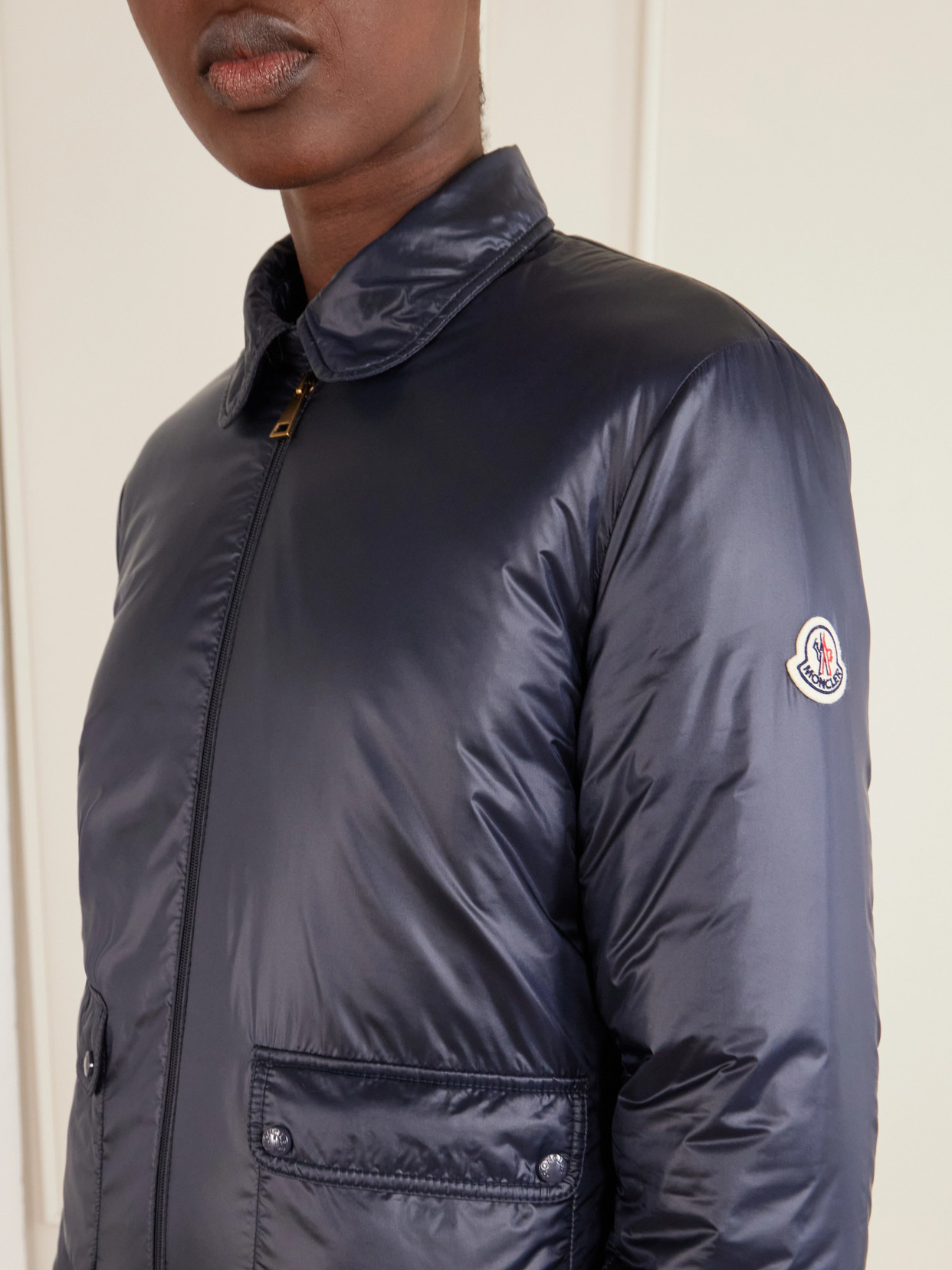 Moncler Lanset Shell Down Jacket In Blue