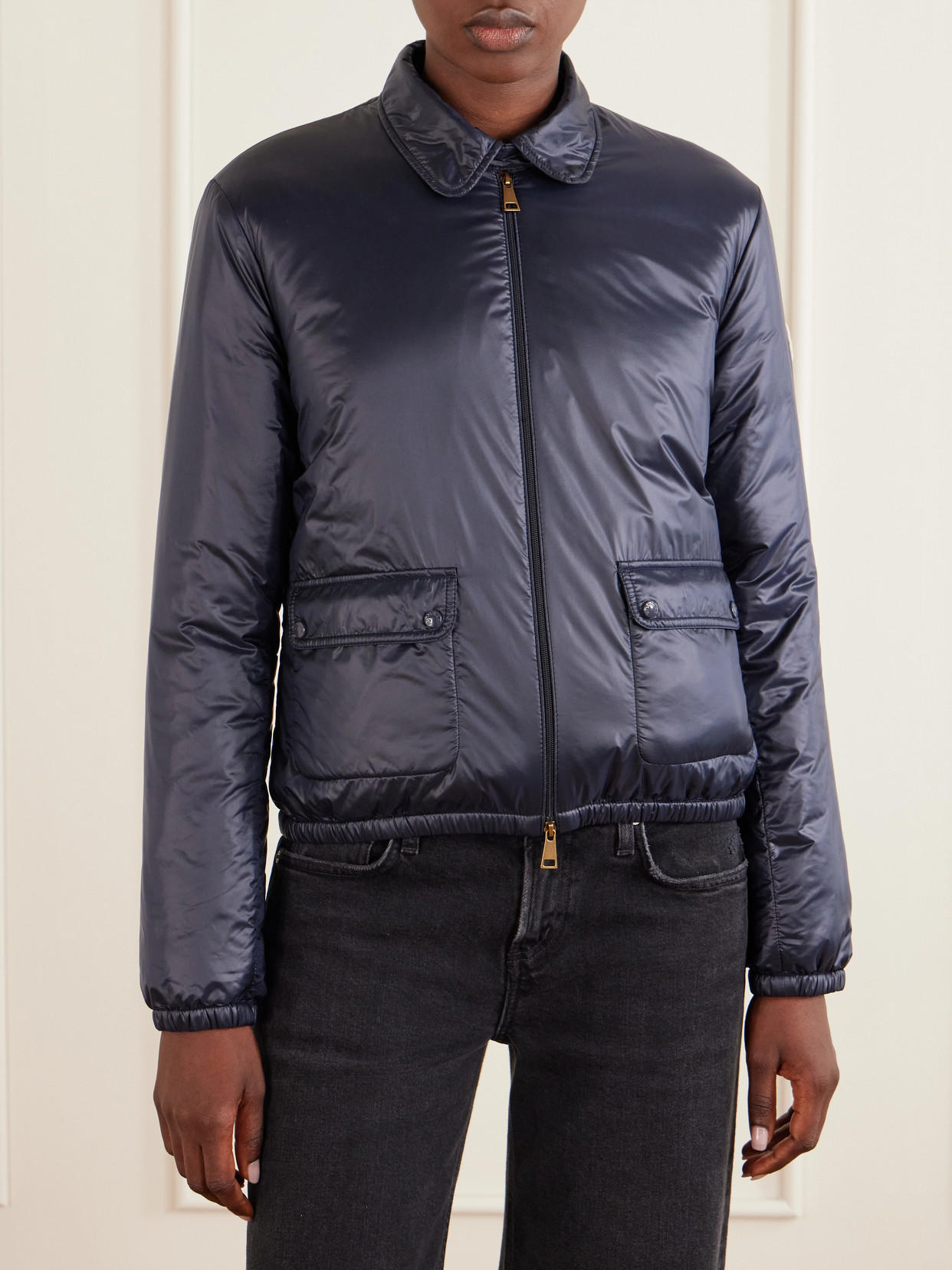 Moncler Lanset Shell Down Jacket In Blue