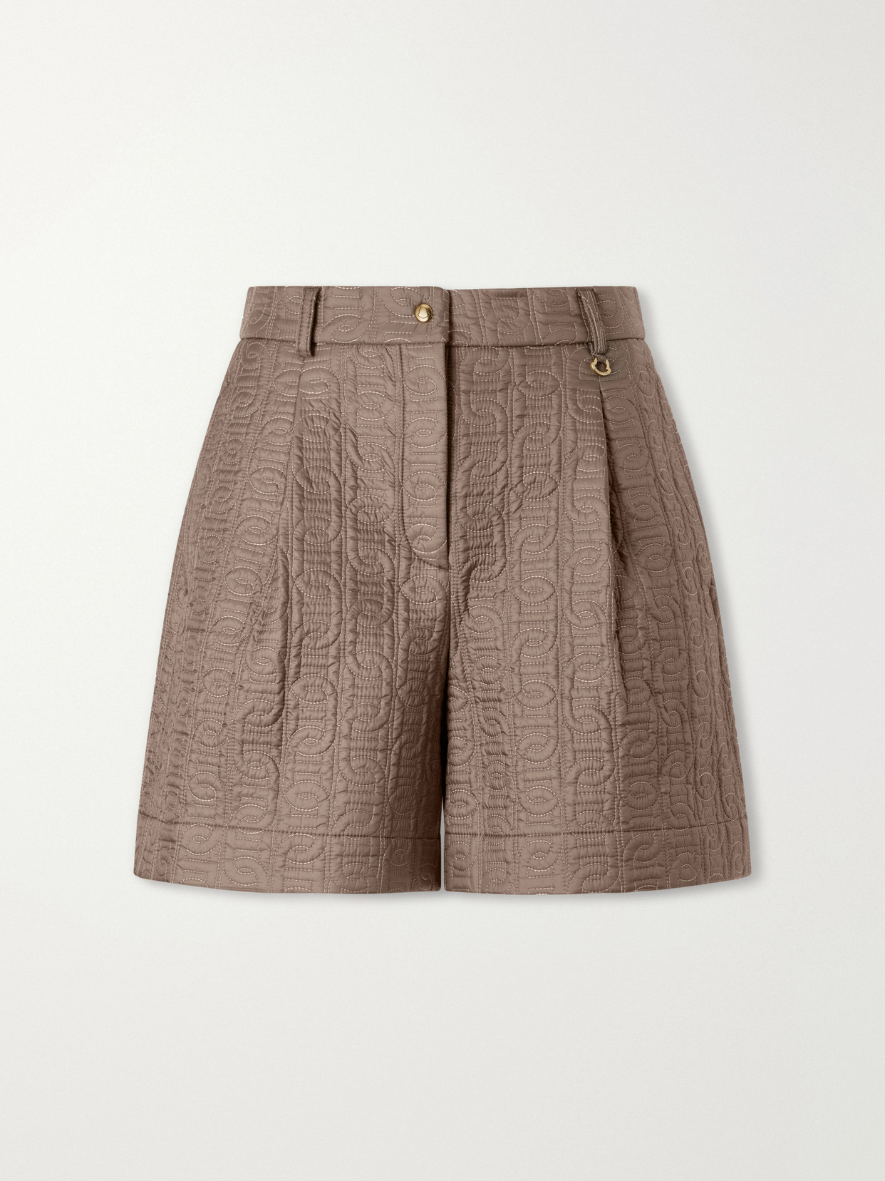 Moncler Logo-printed Jacquard Shorts In Brown