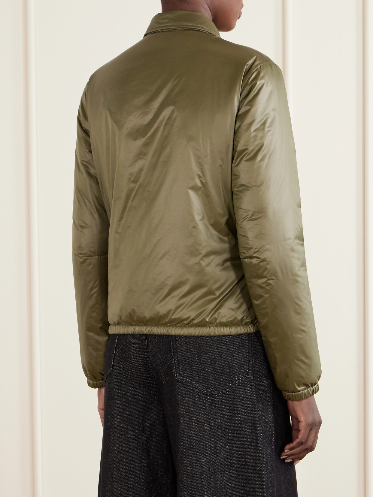 Moncler Lanset Shell Down Jacket In Green