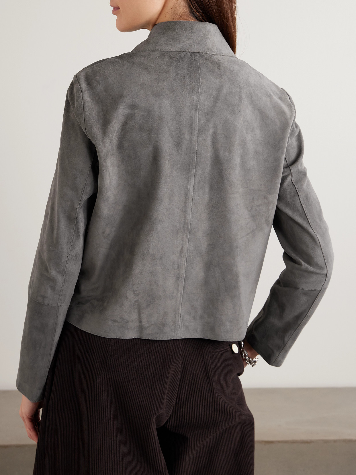 Arma Emy Suede Jacket In Gray