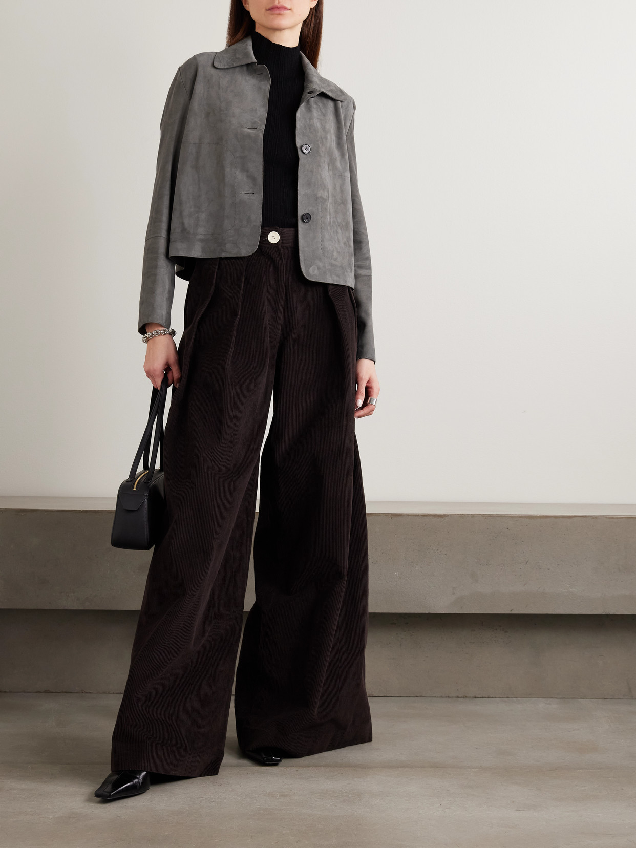 Arma Emy Suede Jacket In Gray