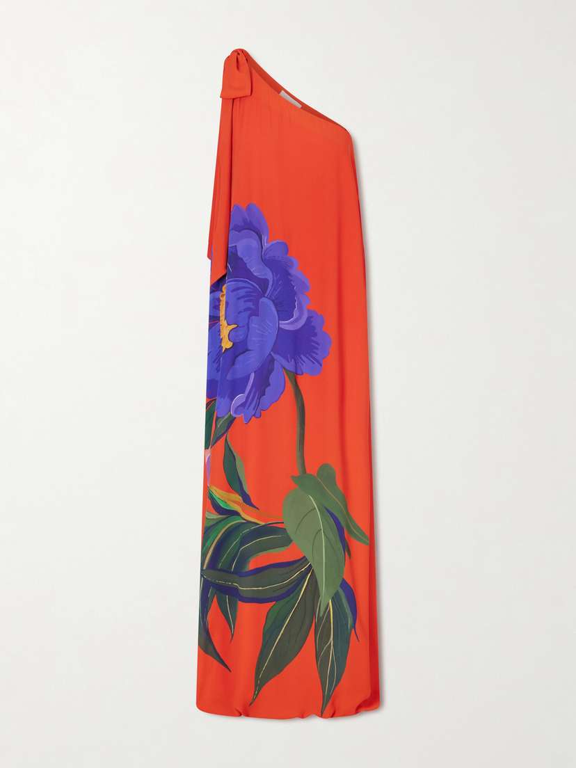 Borgo de Nor Lani Floral-print Satin-crepe Maxi Dress