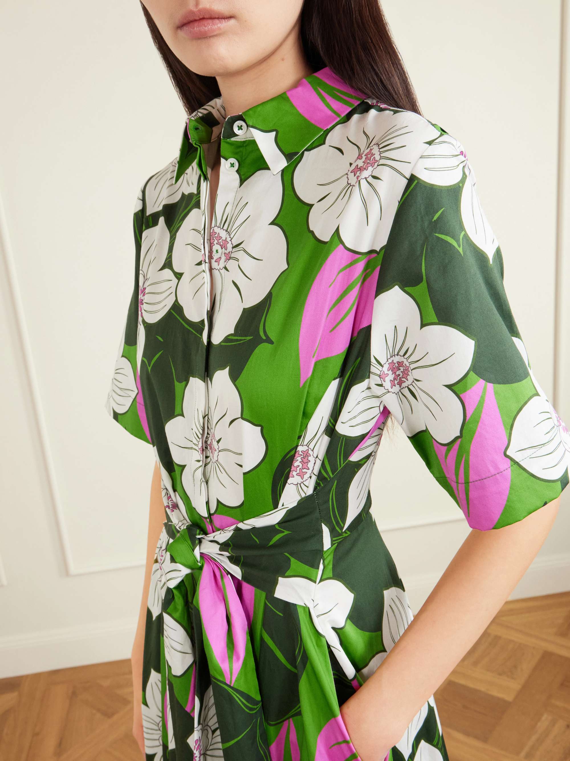 borgo de nor green dress Bianca Linen Maxi Dress - Waterlily Green main image 1