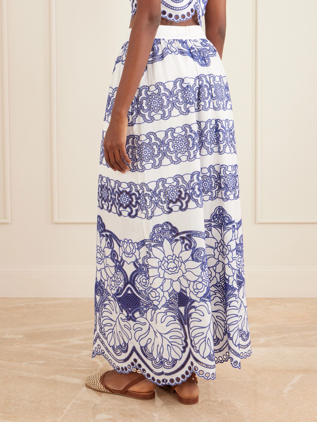 Belan Scalloped Broderie Anglaise Cotton-Blend Maxi