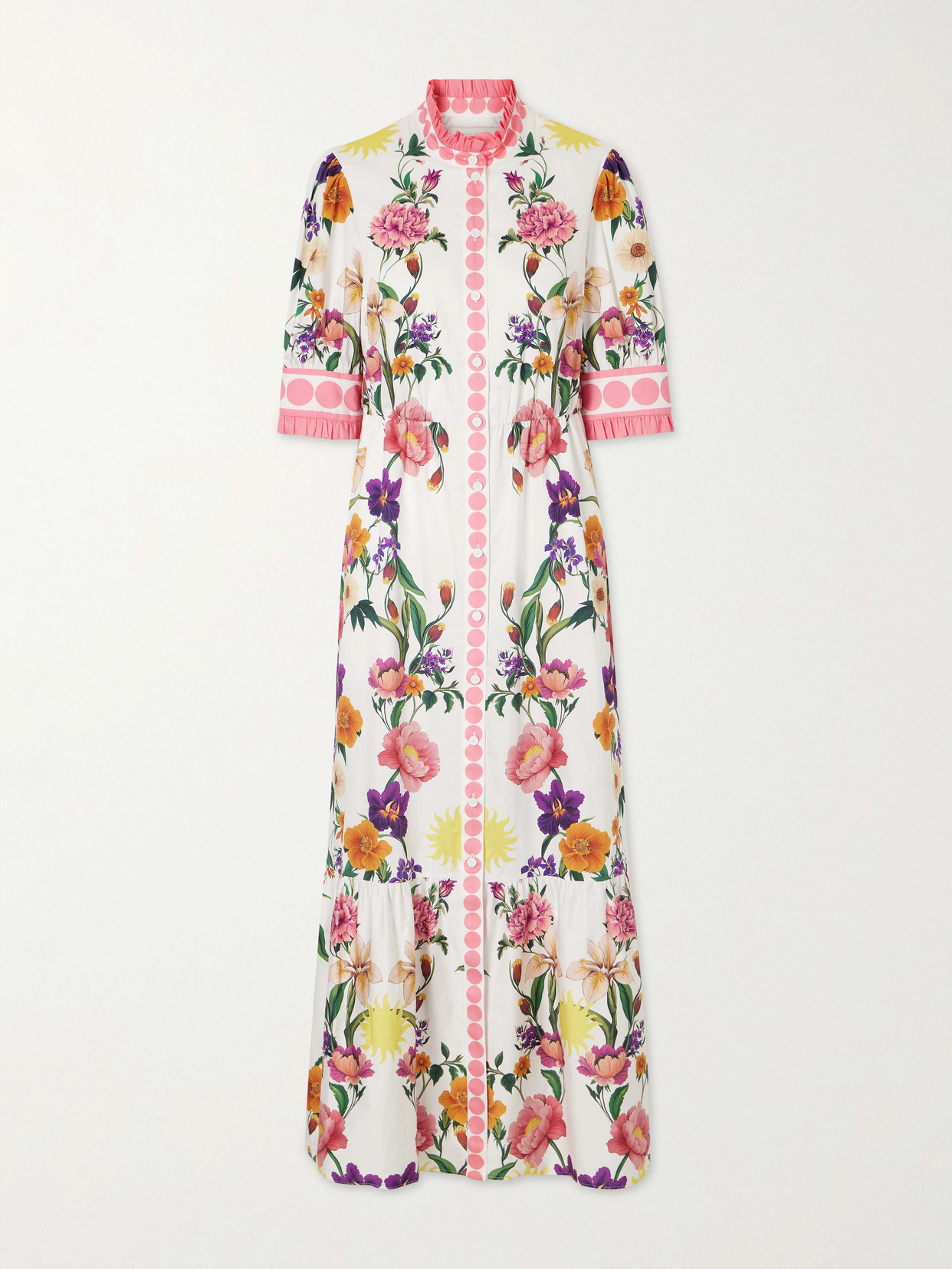 Borgo De Nor Marni Floral-print Cotton Midi Dress In Multi