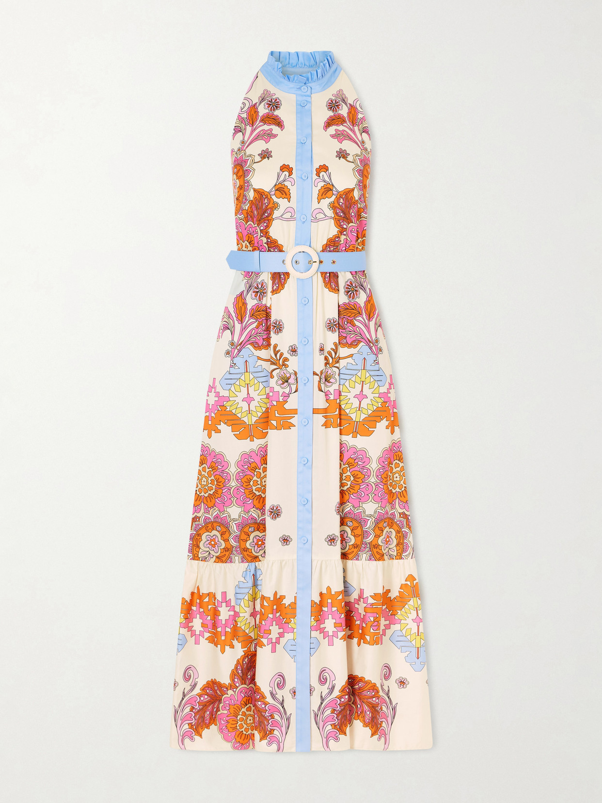 Borgo De Nor Biba Tiered Printed Cotton-poplin Maxi Dress In Multi