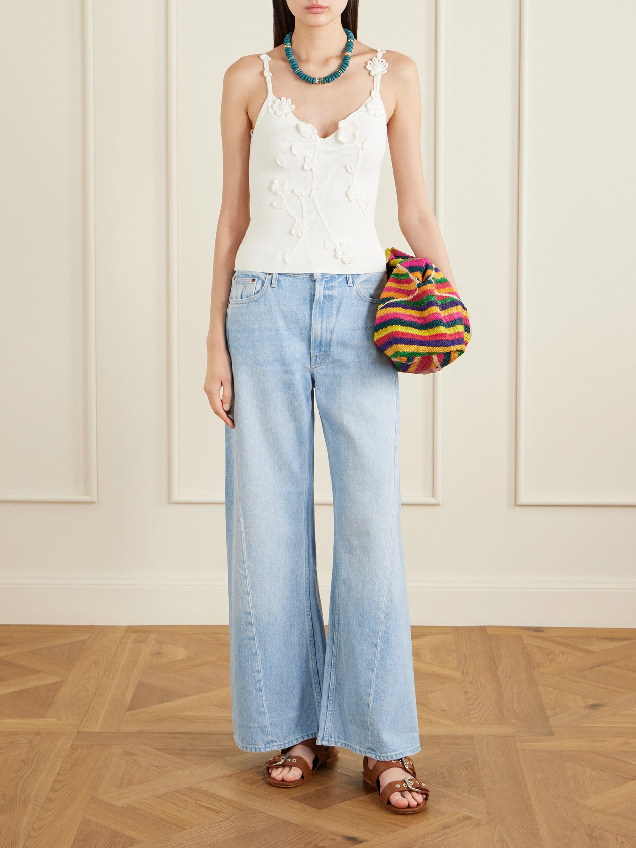 Cult Gaia Emiliana Applique Top In White