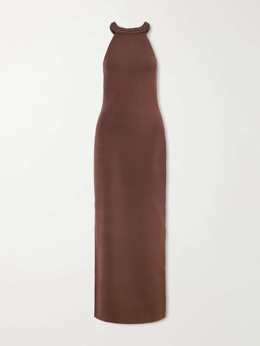 Cult Gaia Cassidy Knitted Halterneck Maxi Dress