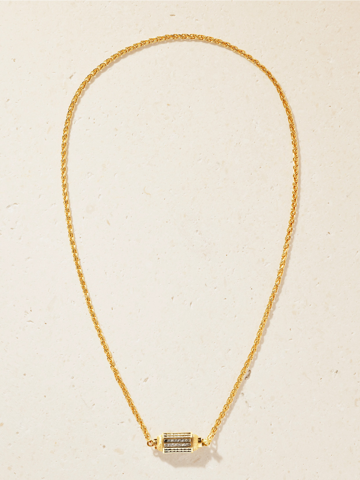 Marie Lichtenberg 18-karat Gold Diamond Necklace In Orange