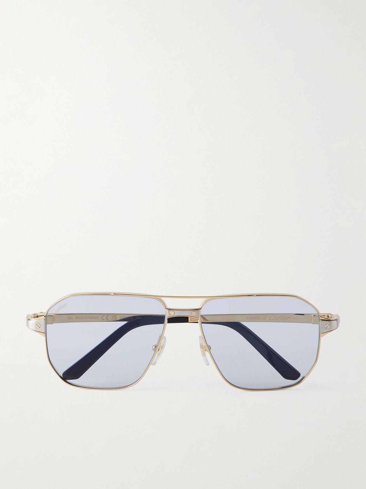Santos de Cartier gold- and silver-tone aviator-style sunglasses