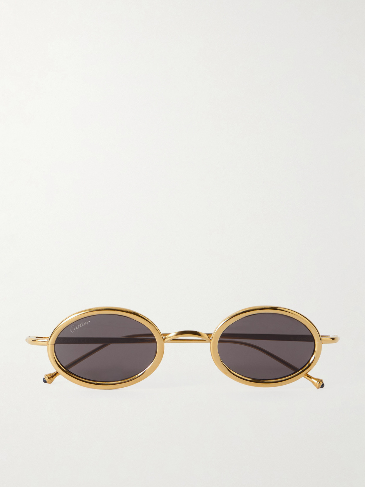Cartier Eyewear - Oval-frame Gold-tone Titanium Sunglasses - Black