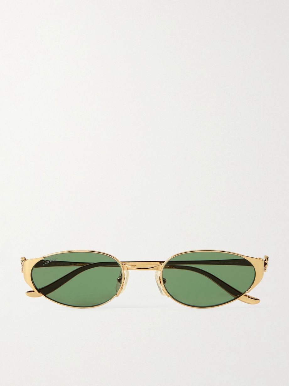 Panthère de Cartier oval-frame gold-tone sunglasses