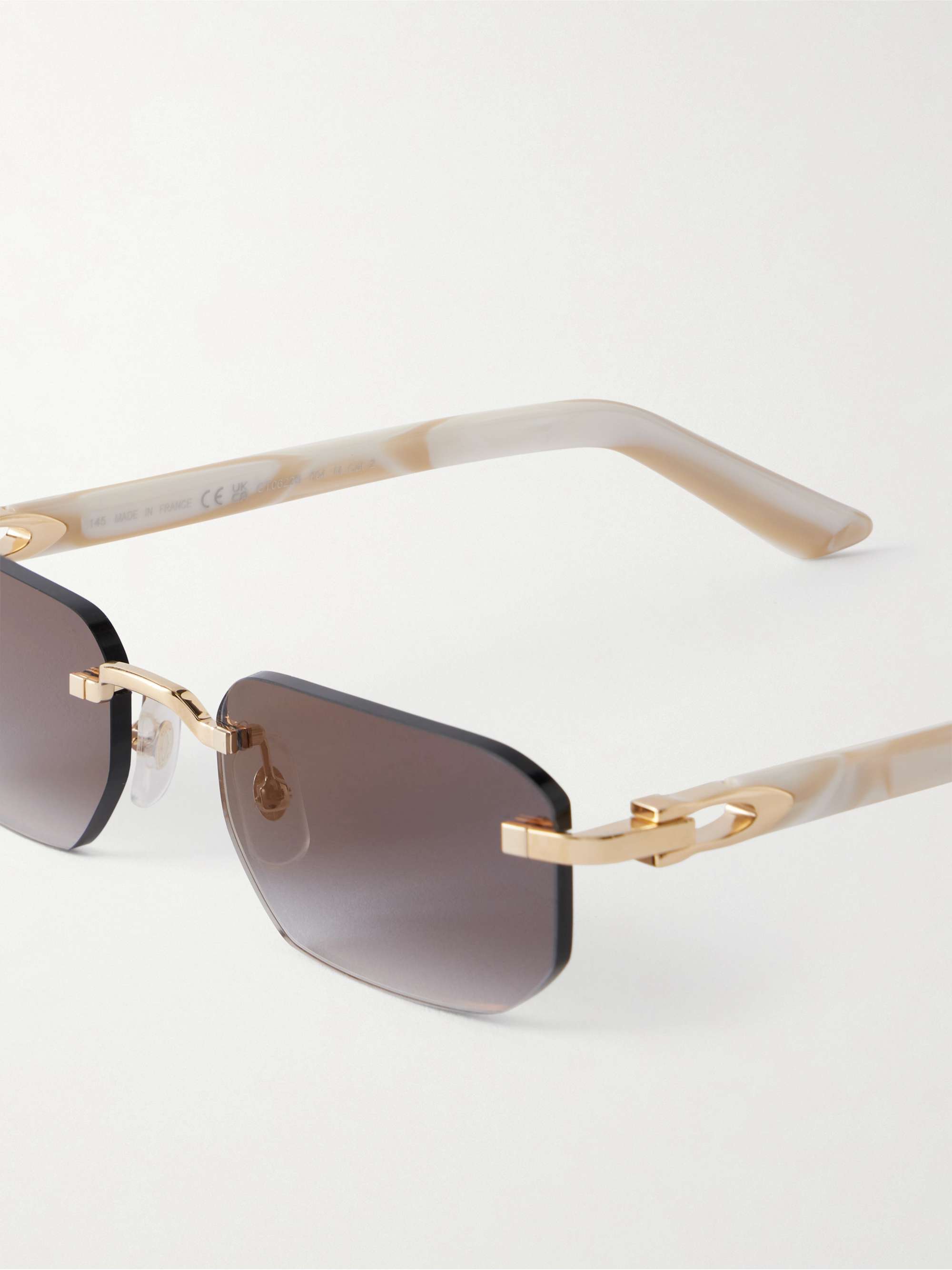 CARTIER EYEWEAR Signature C rimless rectangular-frame gold-tone