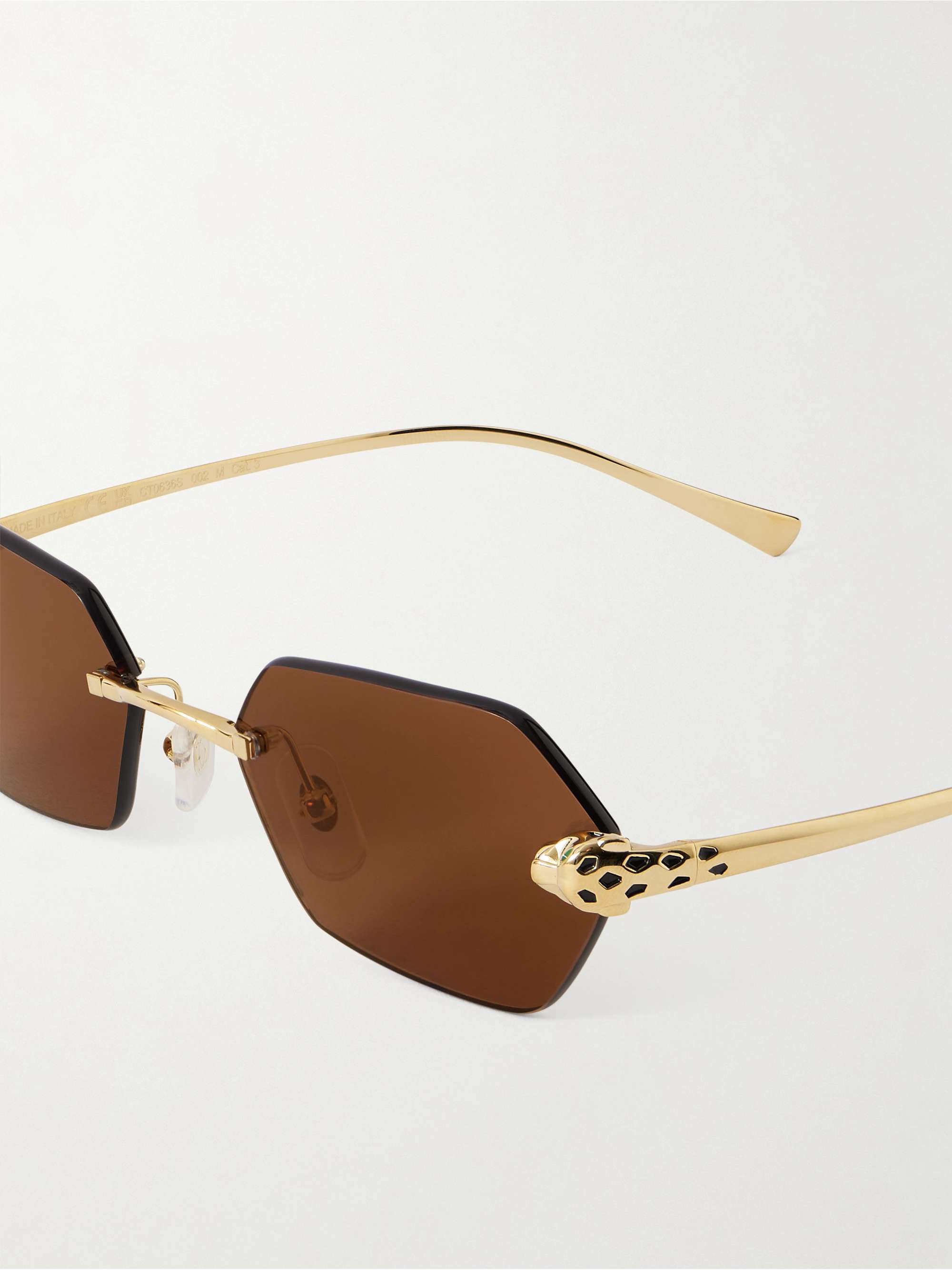 CARTIER EYEWEAR Panthère de Cartier rimless hexagon-frame gold