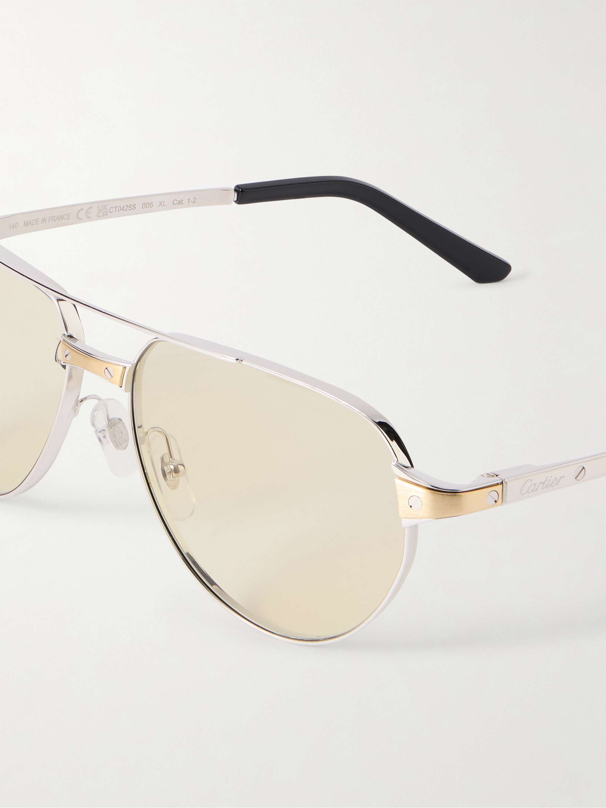 CARTIER EYEWEAR Santos de Cartier aviator-style gold- and  display picture 1