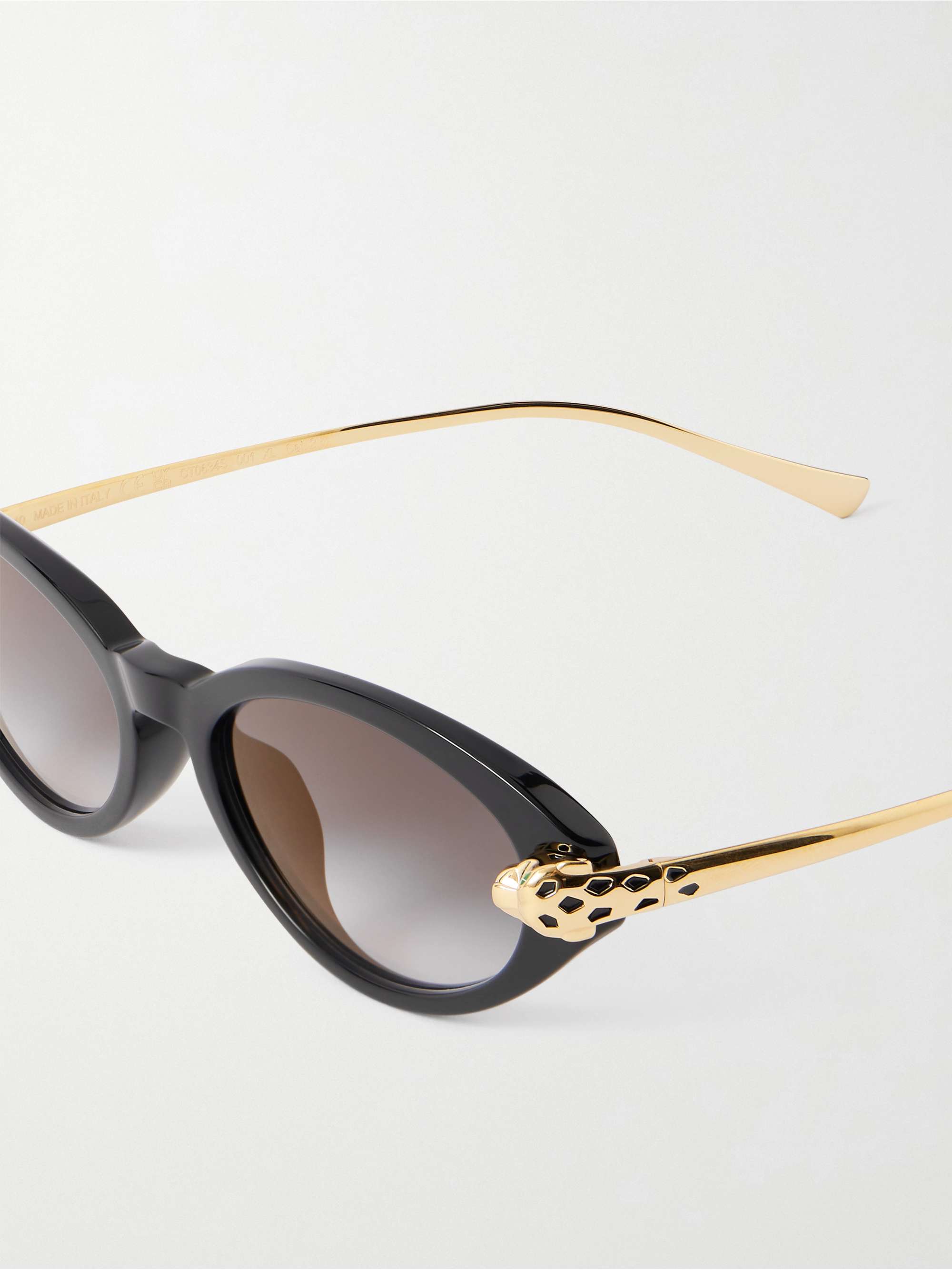 CARTIER EYEWEAR Panthère de Cartier oval-frame acetate and 