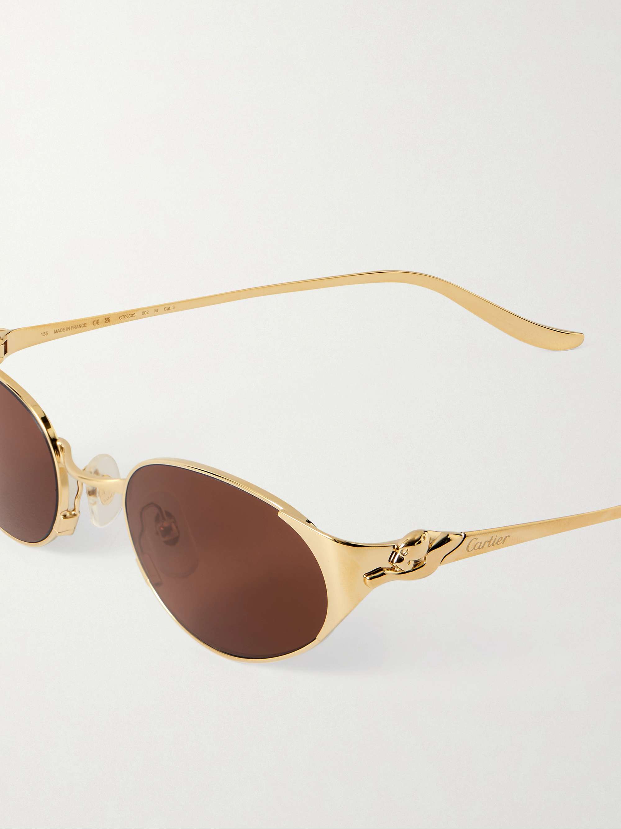 CARTIER Logos Sunglasses Eye Wear Metal Plastic Gold Brown France Cartier Paris VINTAGE Sunglasses France Tortoise Gold Zeiss  main image 2