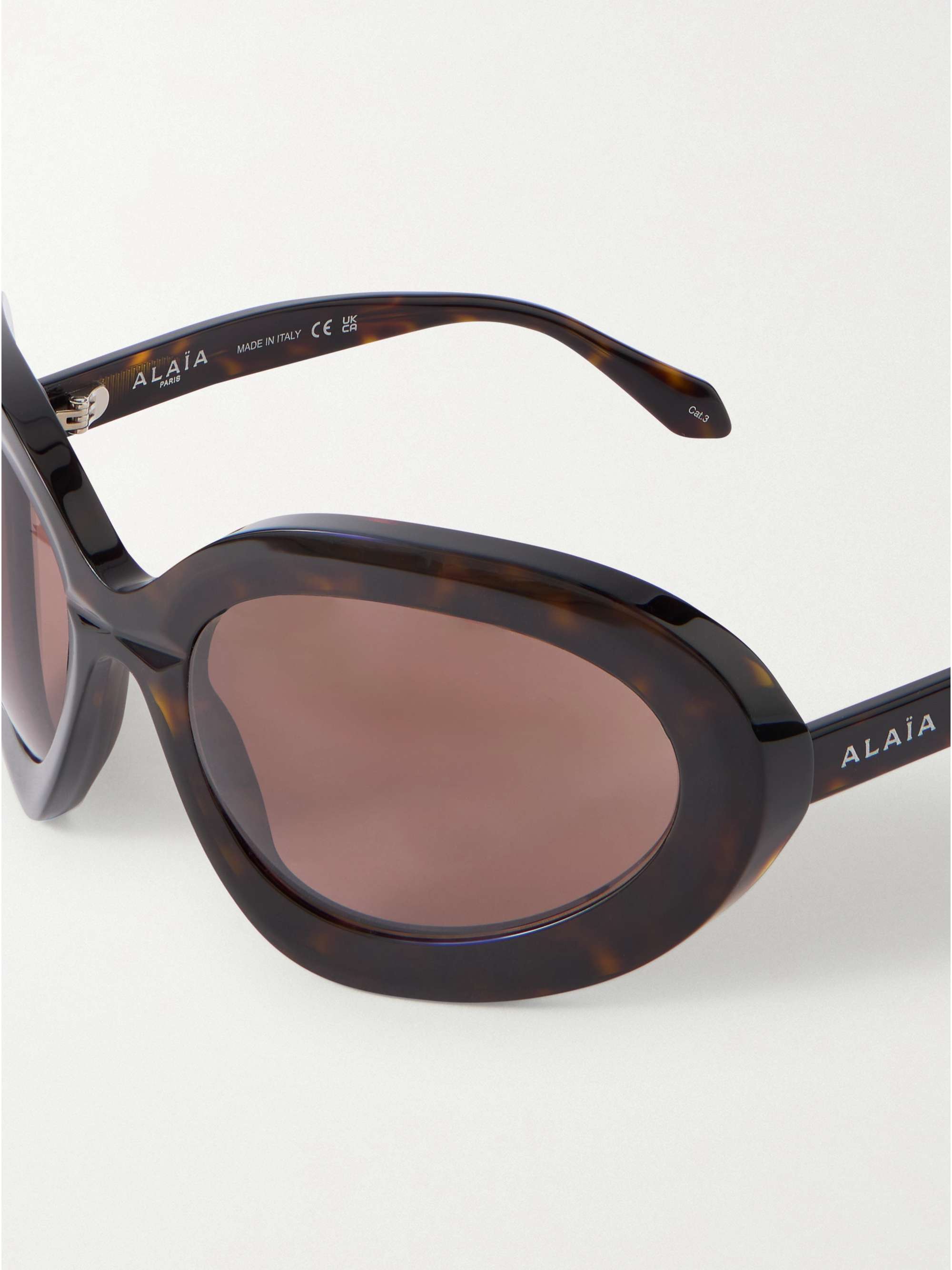 ALAÏA EYEWEAR Round-frame tortoiseshell acetate sunglasses | NET-A
