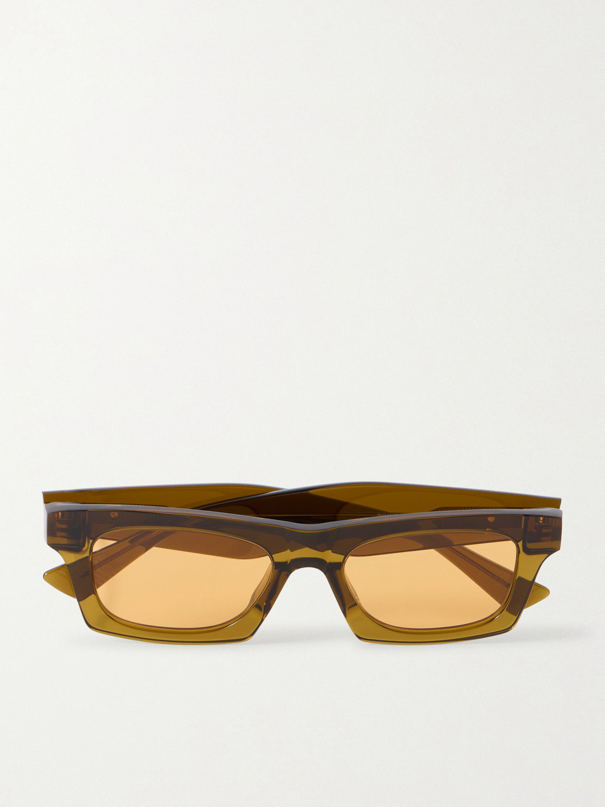 Bottega Veneta Ribbon Square-frame Acetate Sunglasses In Brown