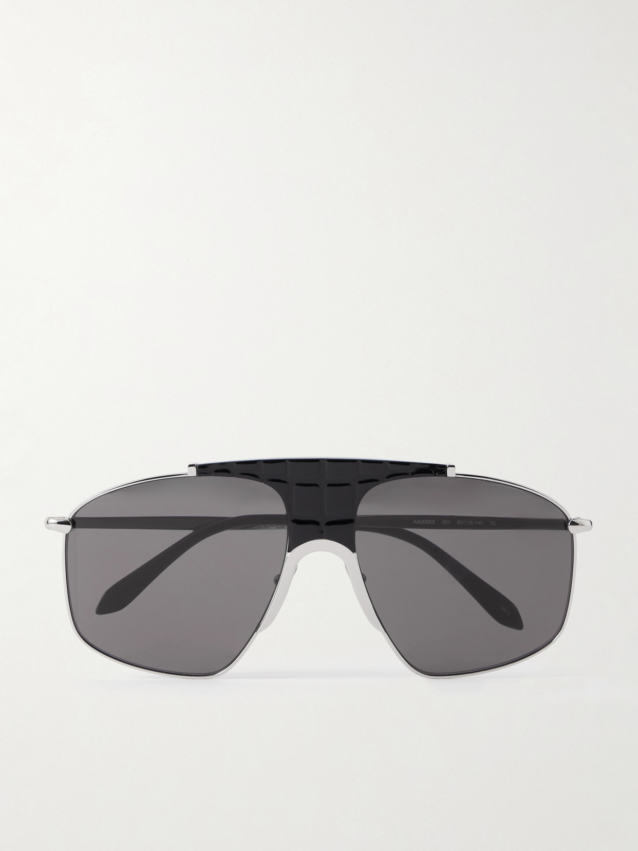 Alaïa Aviator-style Silver-tone And Acetate Sunglasses In Black