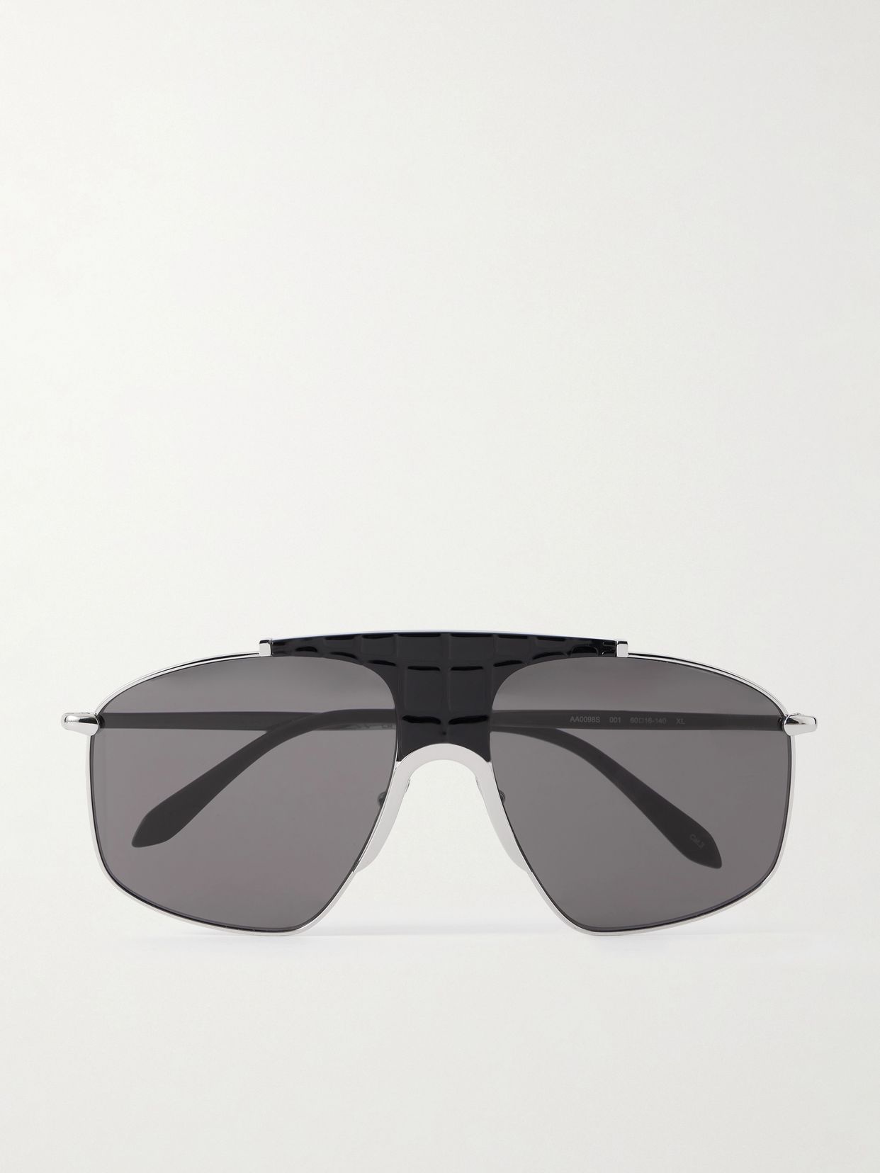 Aviator-style silver-tone and acetate sunglasses