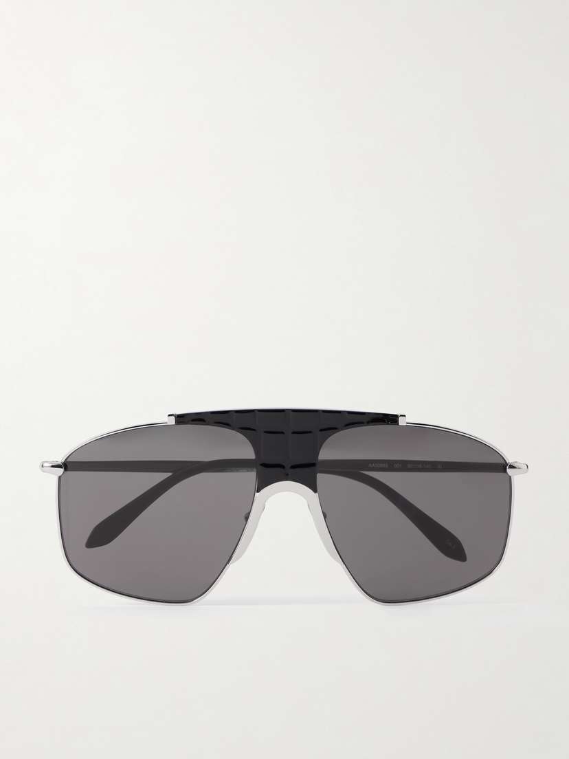 Alaïa Aviator-style Silver-tone And Acetate Sunglasses