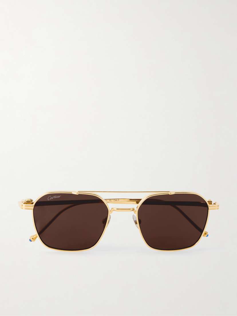 Cartier Eyewear Pasha Gold-tone Aviator-style Sunglasses