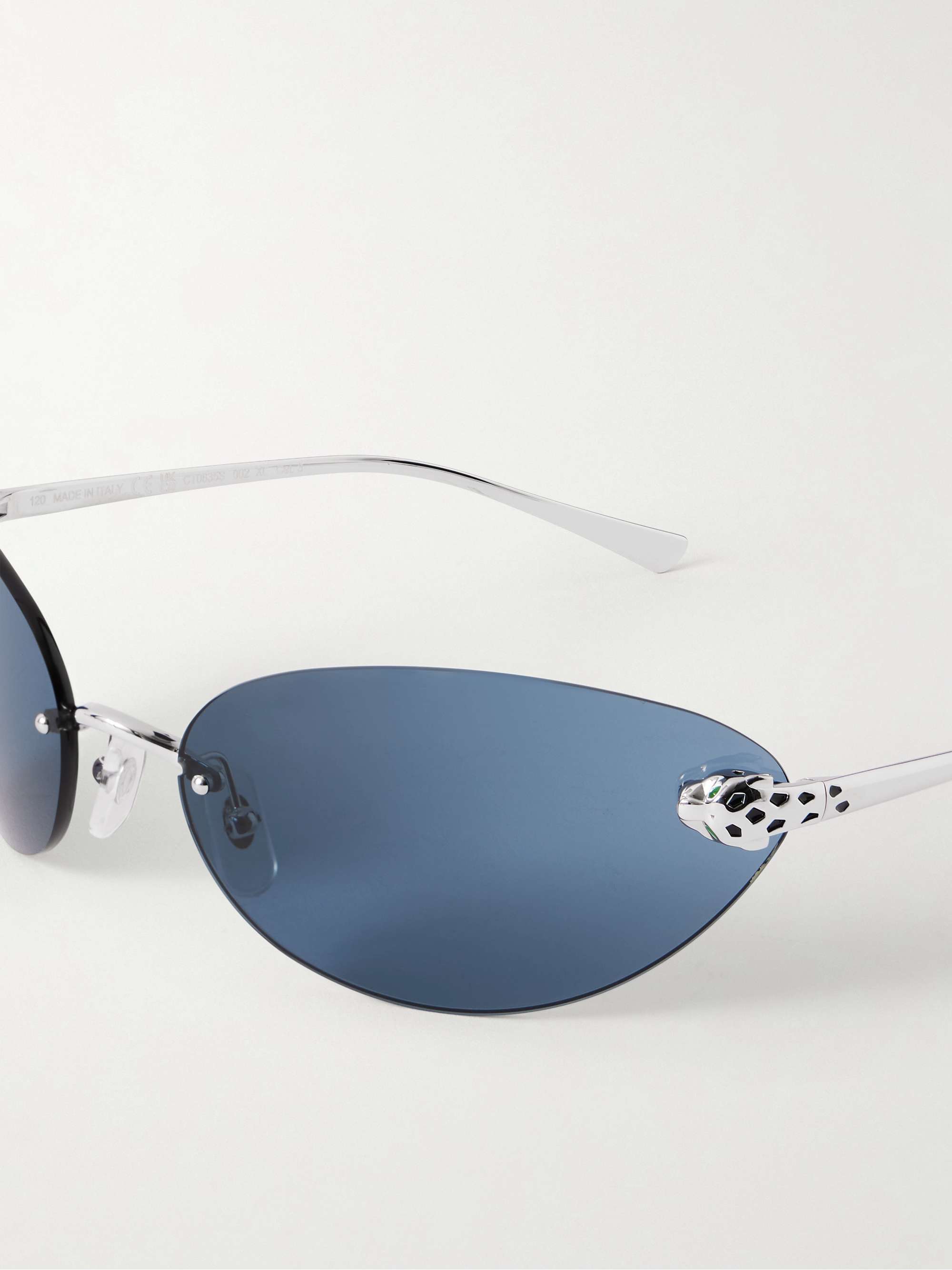 Cartier Rimless Sunglasses in Silver Blue Tint Cartier Men main image 4