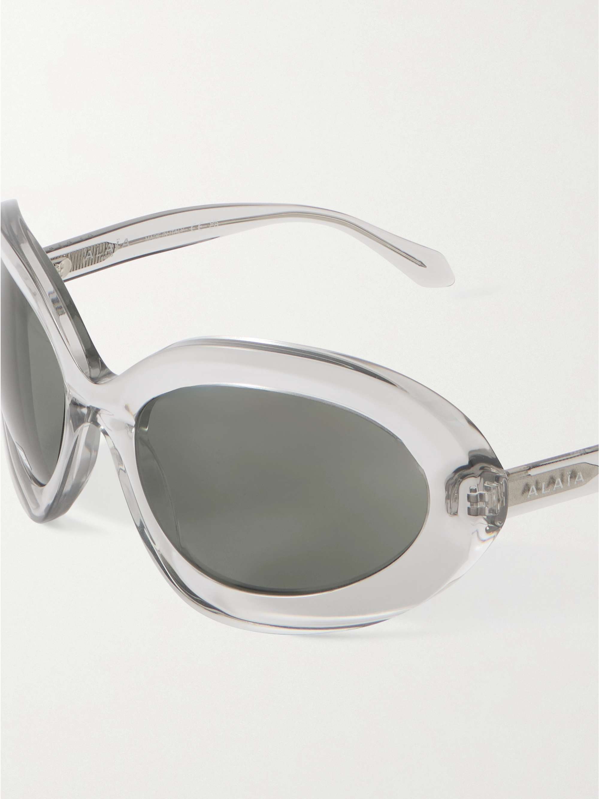 NWT ALAIA Grey/Grey Oval Shape 52mm Designer Sunglasses ALAÏA SILVER/GREY SQUARE AVIATOR SUNGLASSES | ALAÏA US main image 2
