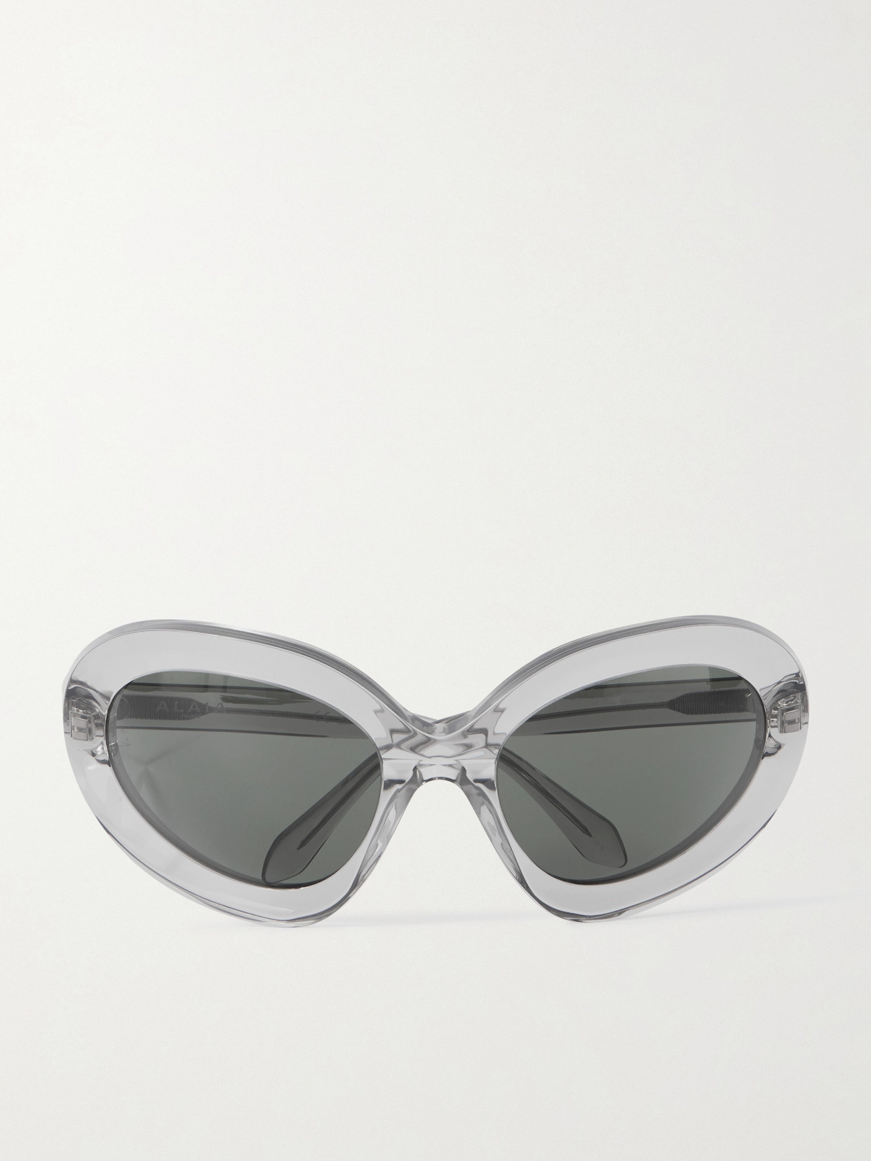 Alaïa Round-frame Acetate Sunglasses In Gray