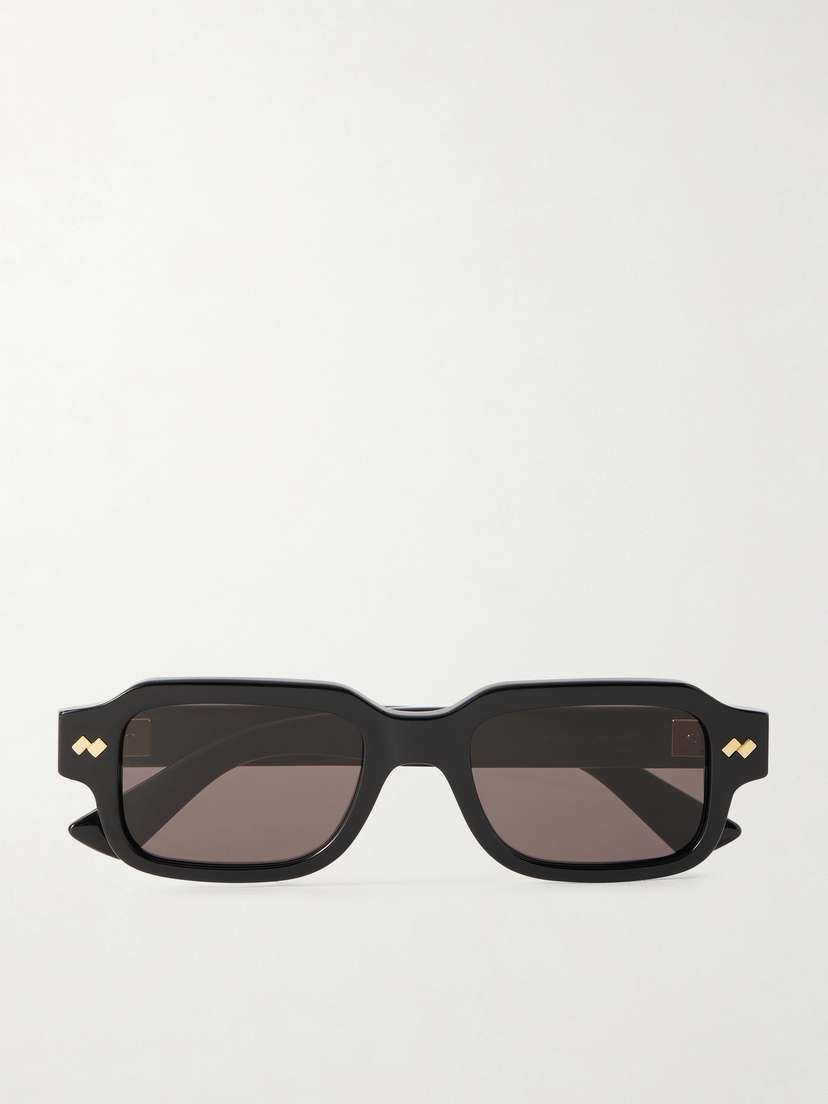 Bottega Veneta Eyewear Intrecciato Rectangular-frame Acetate Sunglasses