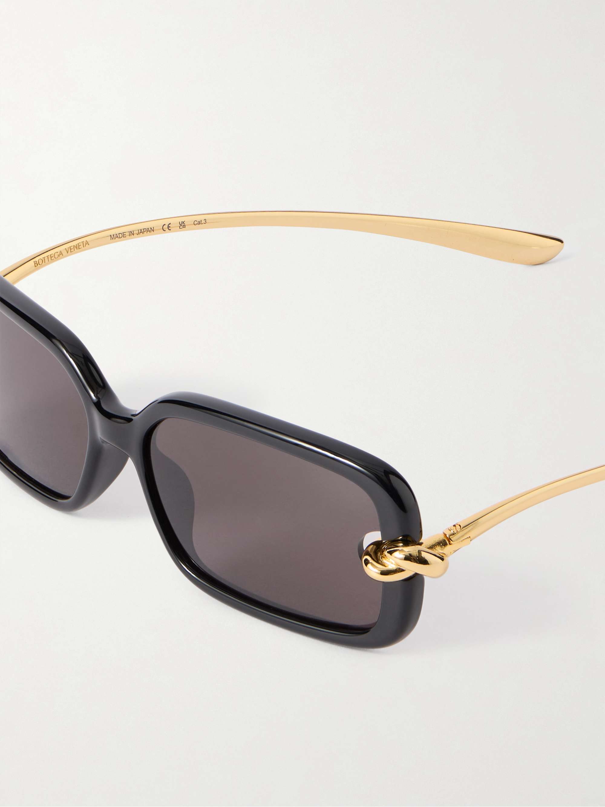 BOTTEGA VENETA  ゴールドテンプルアイウェア BOTTEGA VENETA EYEWEAR Drop round-frame acetate and gold-tone