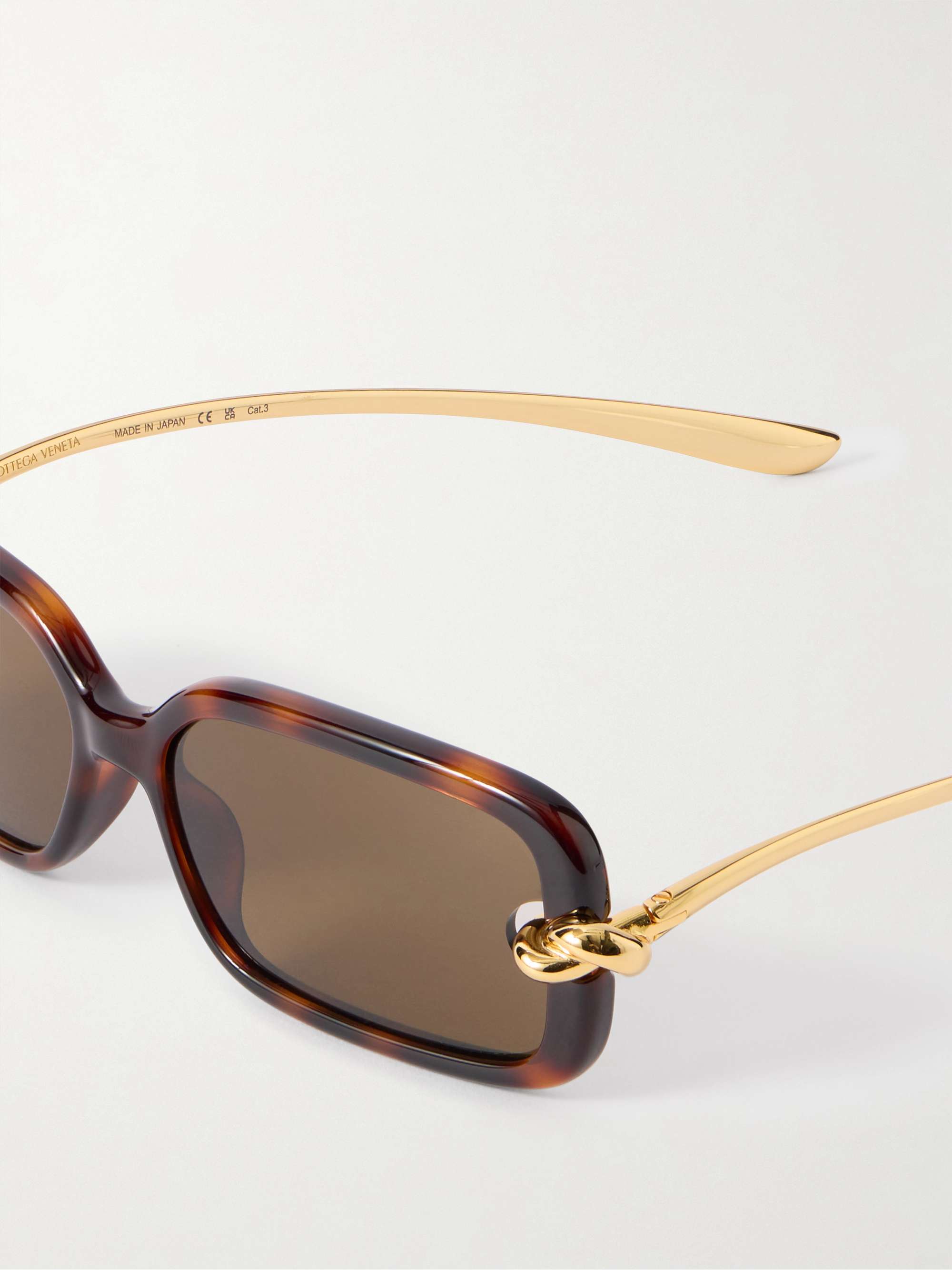 BOTTEGA VENETA EYEWEAR Knot rectangle-frame tortoiseshell acetate