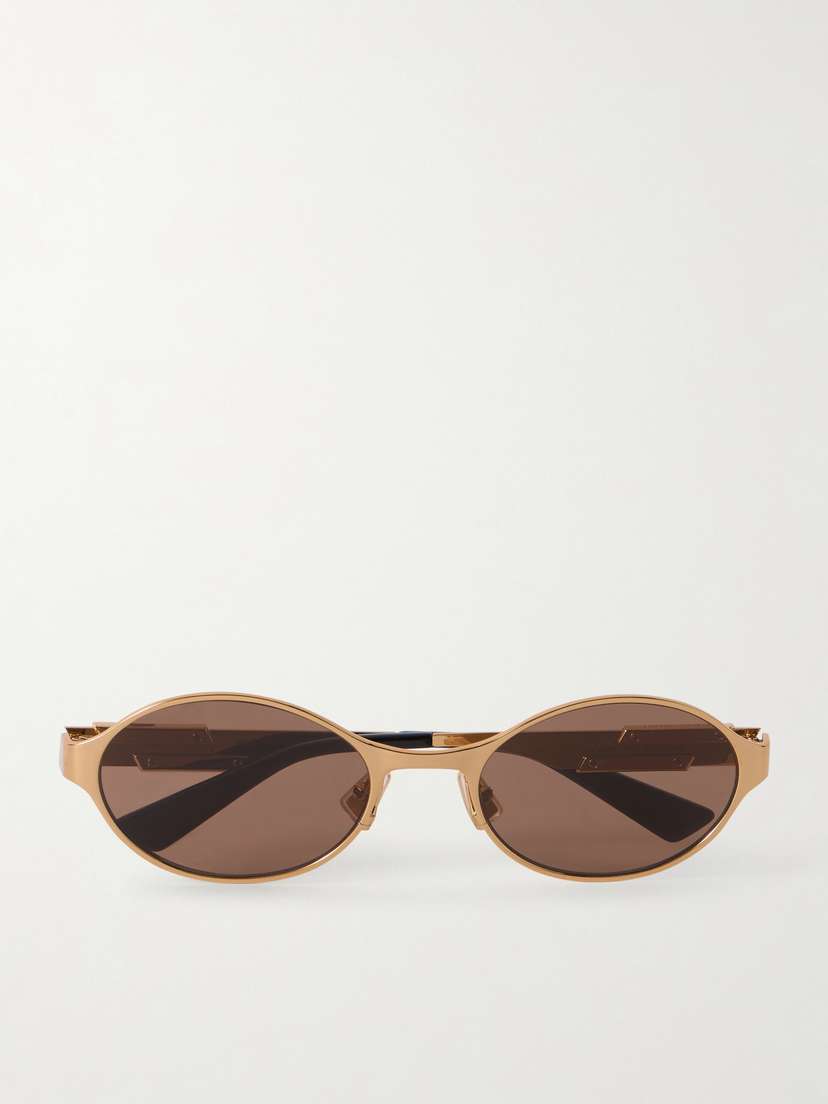 Bottega Veneta Eyewear Ribbon Round-frame Gold-tone Sunglasses