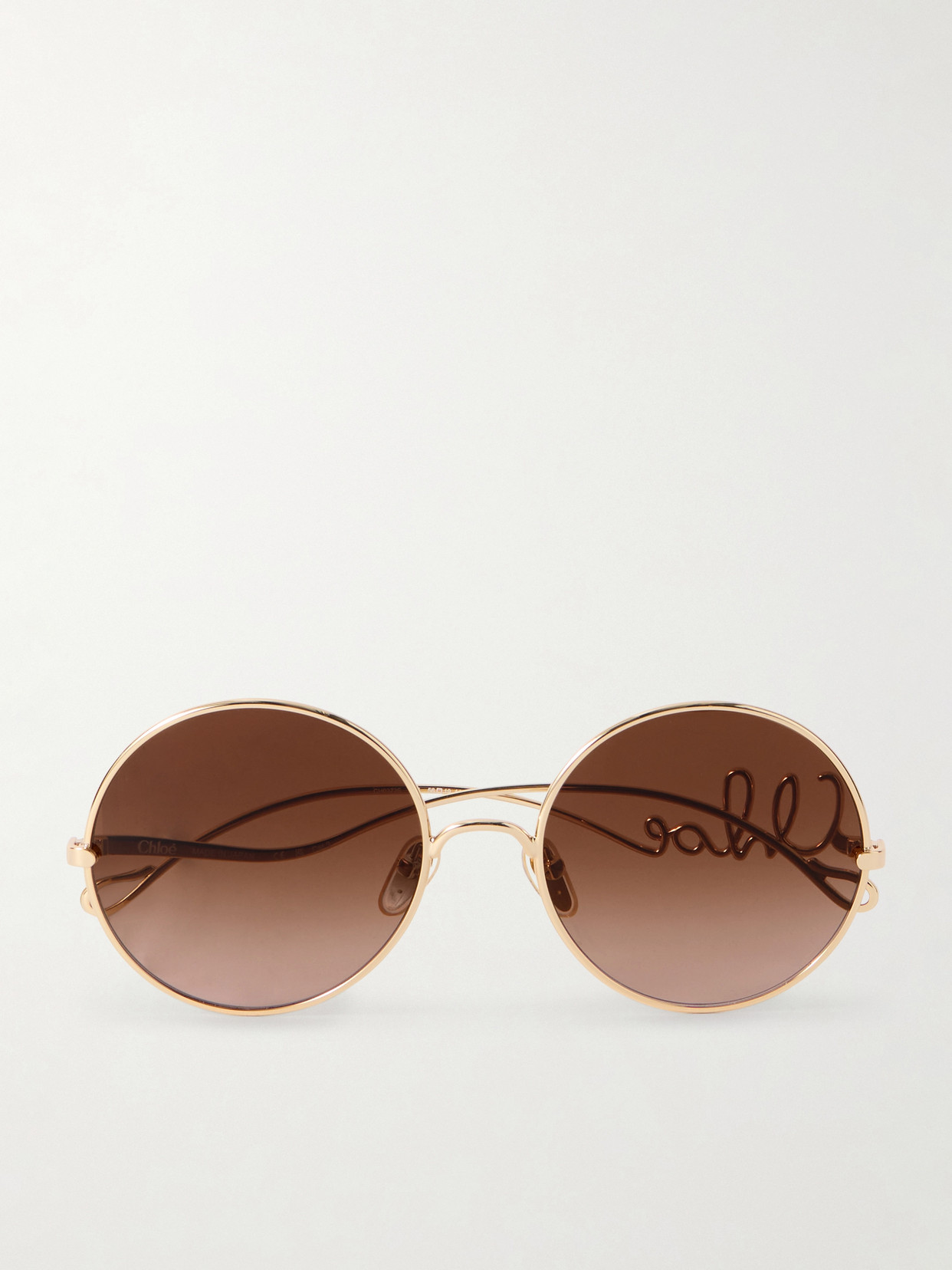 Chloé Iconic Round-frame Gold-tone Sunglasses