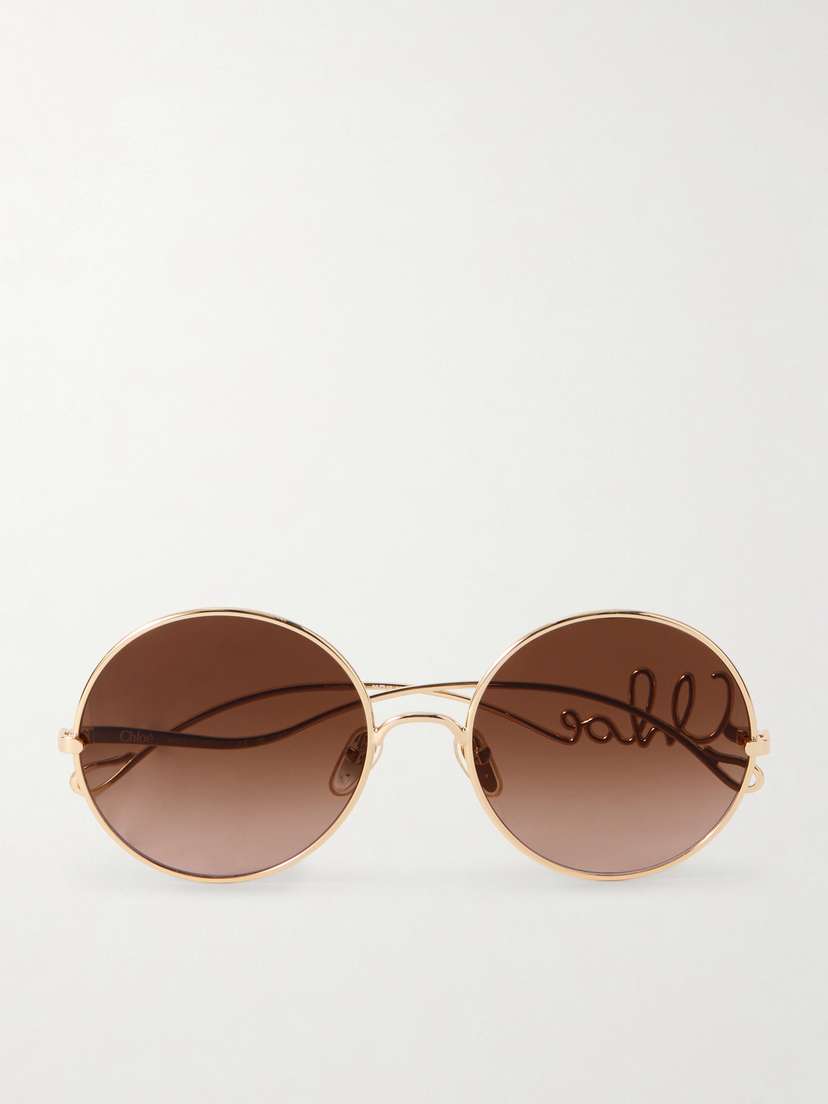 Chloé Iconic Round-frame Gold-tone Sunglasses