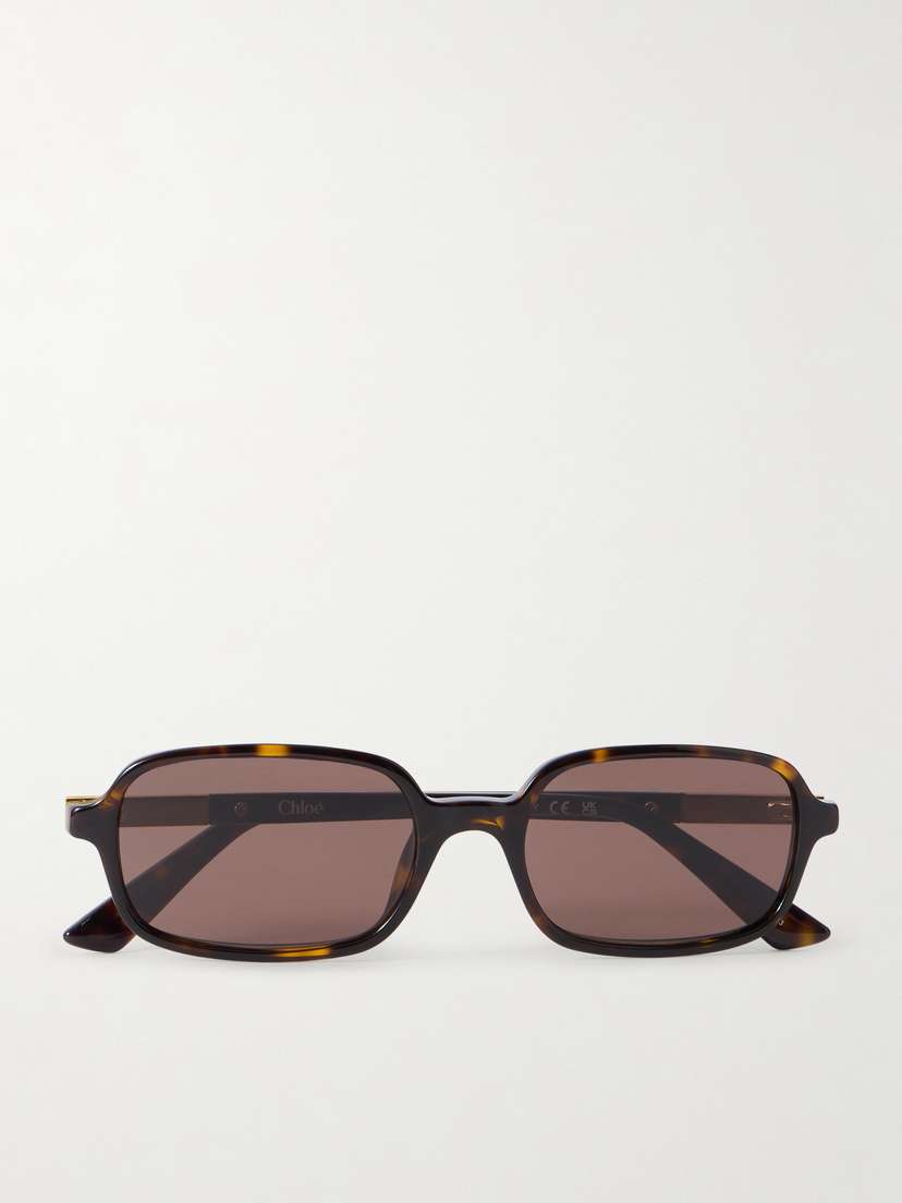 Chloé Judy Rectangle-frame Tortoiseshell Acetate Sunglasses