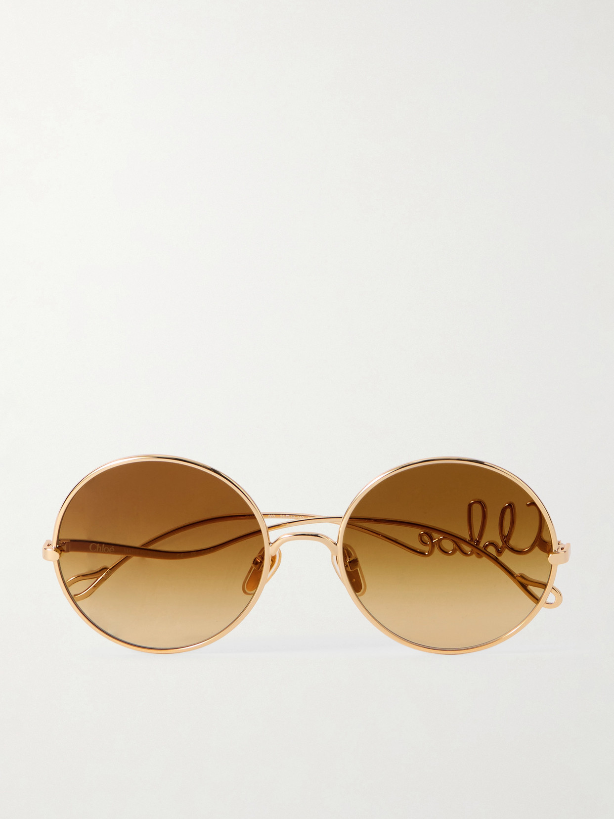 Chloé Iconic Round-frame Gold-tone Sunglasses