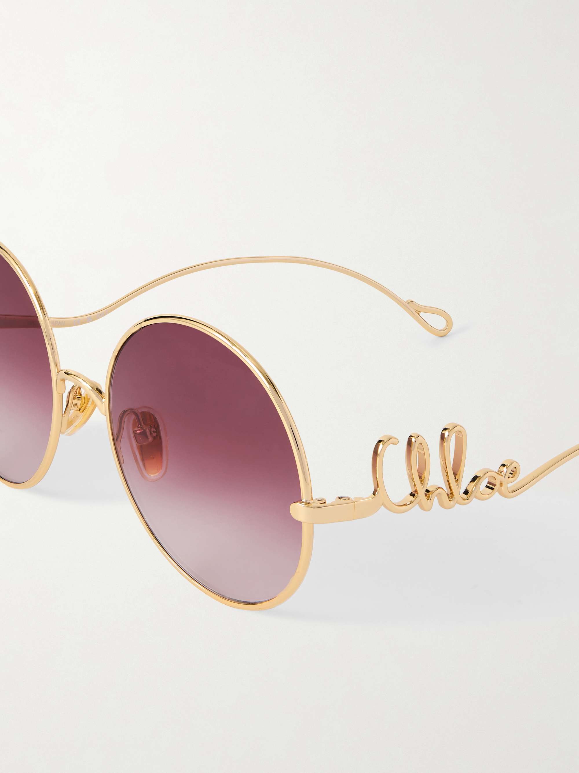 Auth Chloe Sunglasses Gold/Pink Metal - 56667i Chloé CH0283S XXL (99 - 199) with Red lenses and Gold frame  main image 4